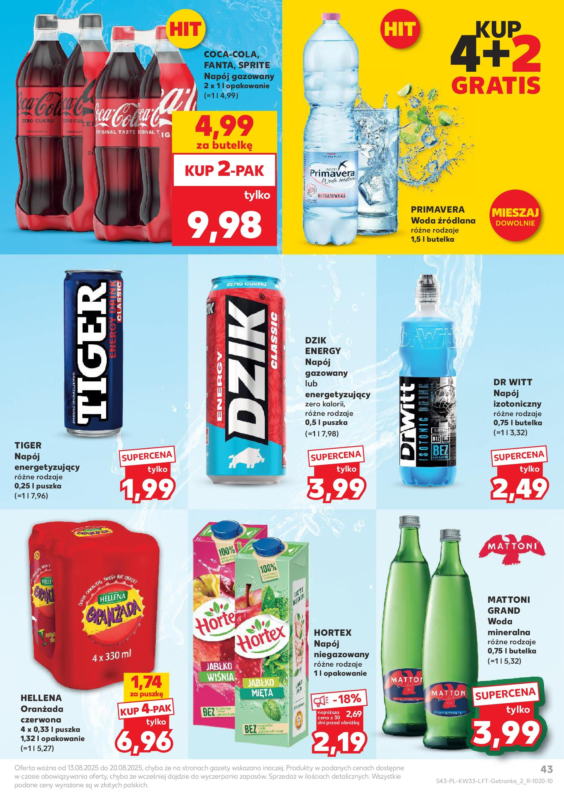 Kaufland gazetka (13.08.2025) - od jutra | Strona: 43 | Produkty: Woda źródlana, Sprite, Mięta, Woda Kaufland gazetka od 13.08.2025 - od jutra PDF | Strona: 43 | Produkty: Woda źródlana, Sprite, Mięta, Woda
