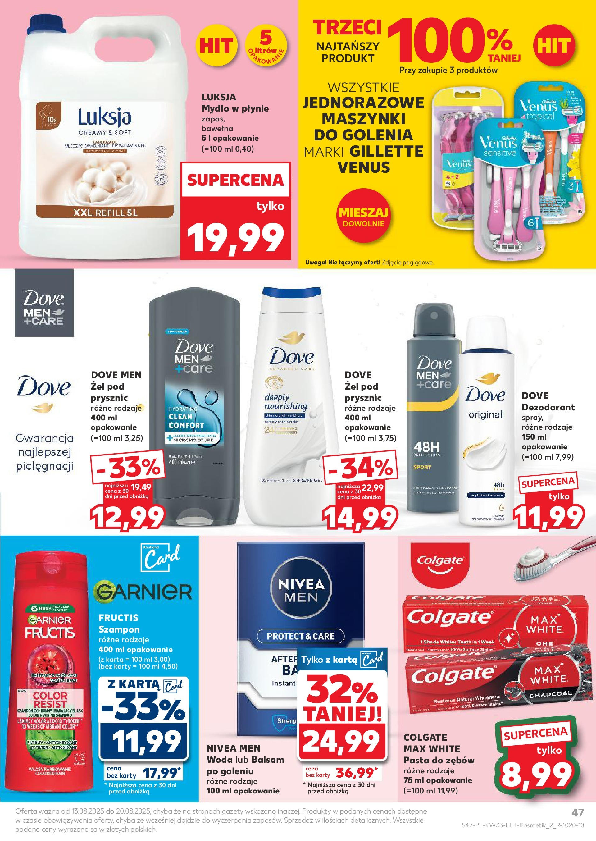 Kaufland gazetka (13.08.2025) - od jutra | Strona: 47 | Produkty: Karta, Prysznic, Mydło, Woda Kaufland gazetka od 13.08.2025 - od jutra PDF | Strona: 47 | Produkty: Karta, Prysznic, Mydło, Woda