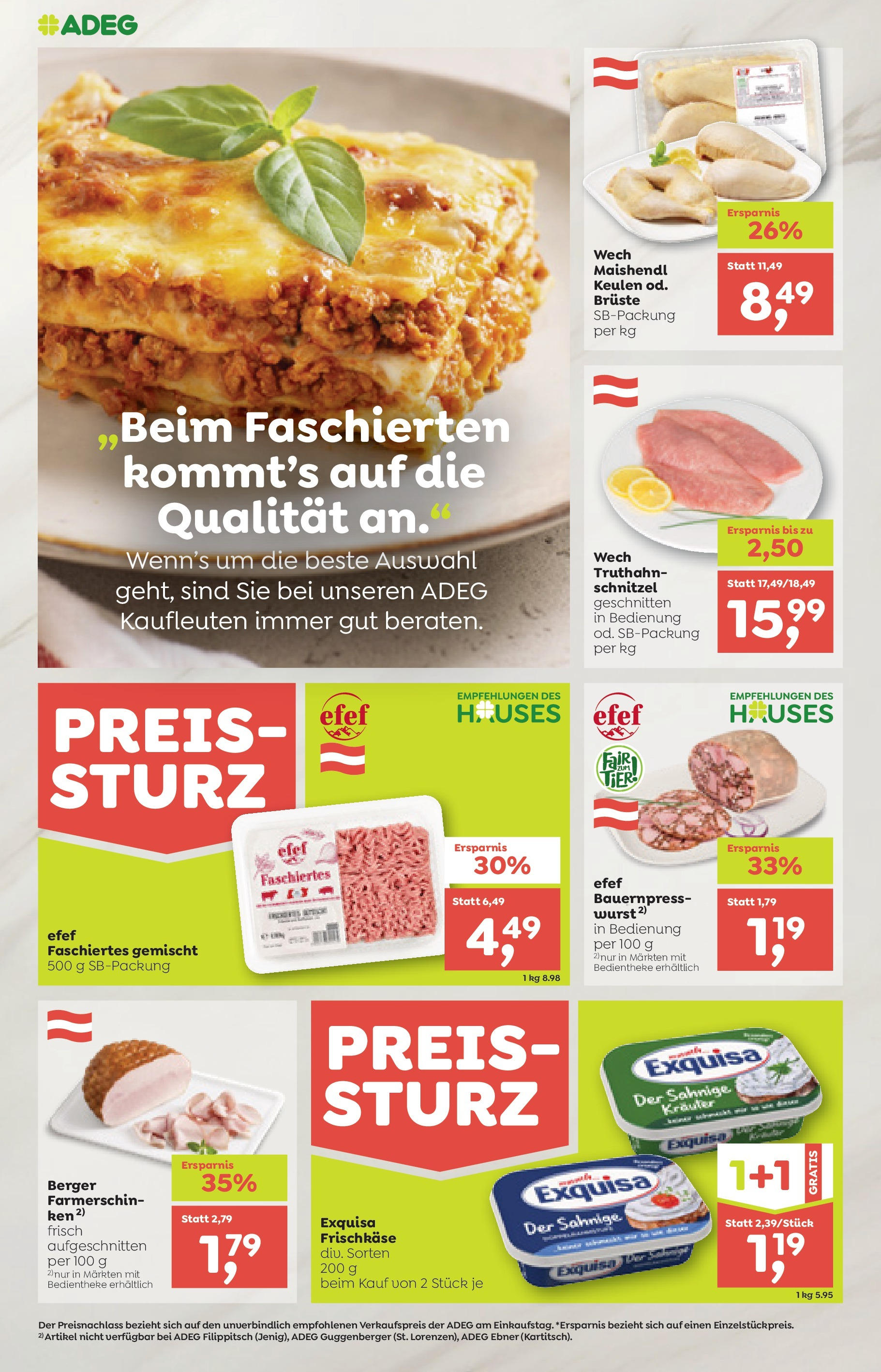 ADEG Hollersbach, Hüttschlag von 21.08.2025 - Aktuelle Angebote | Seite: 4 | Produkte: Wurst