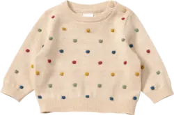 ALANA Pullover mit Noppen-Muster & Holzknöpfen, beige, Gr. 62