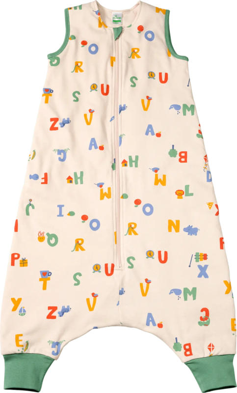ALANA Schlafsack mit Beinen 2 TOG mit Buchstaben-Muster, beige, 110 cm