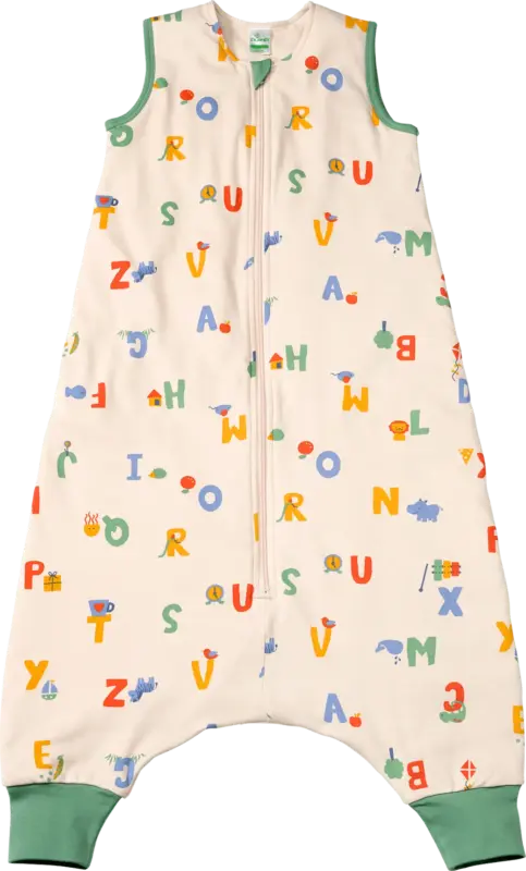 ALANA Schlafsack mit Beinen 2 TOG mit Buchstaben-Muster, beige, 110 cm