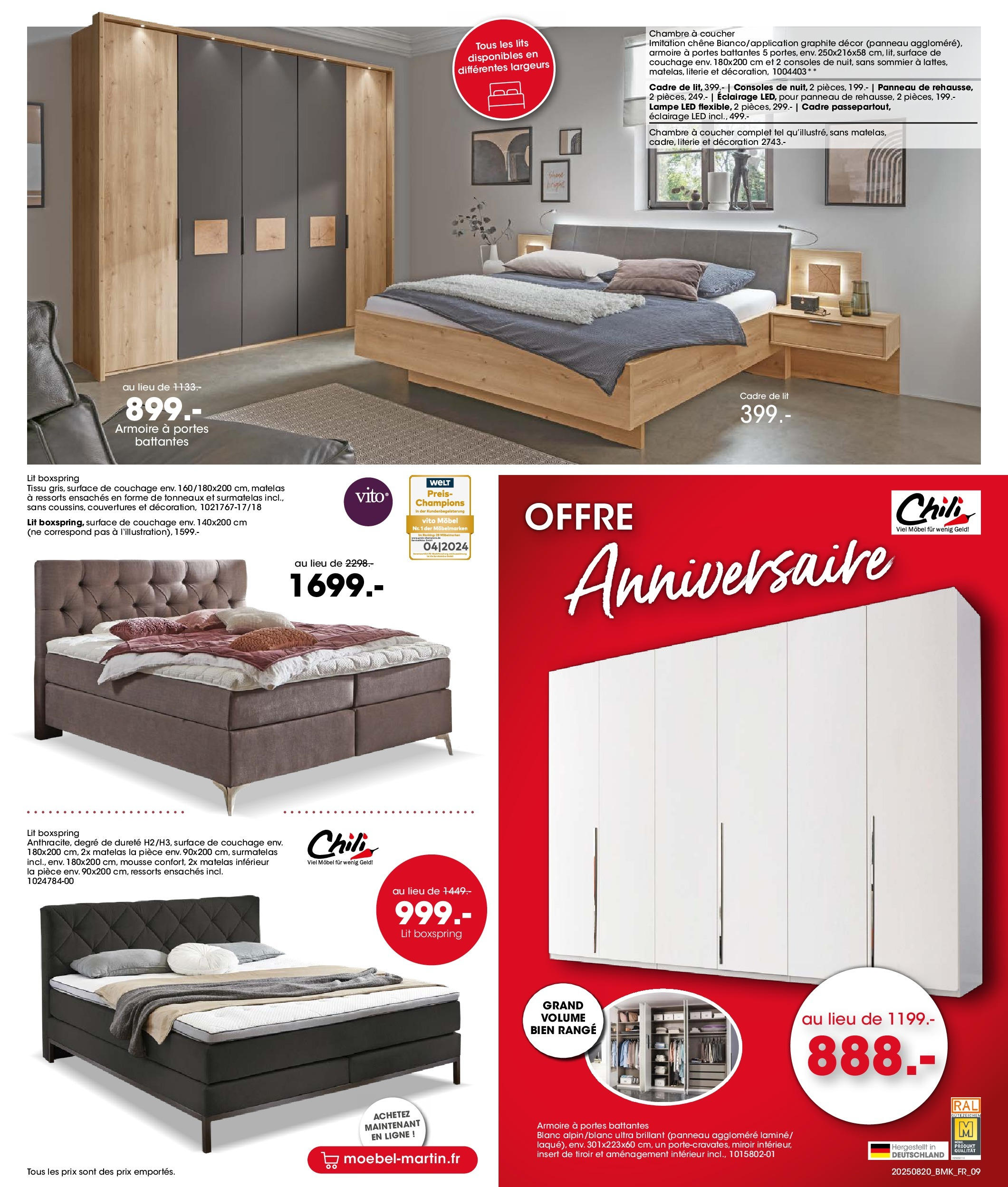 Möbel Martin - Möbel Martin: Offres hebdomadaires à partir du 19/08/2025 - promo en ligne | Page: 9 | Produits: Surmatelas, Mousse, Matelas, Literie Möbel Martin - Möbel Martin: Offres hebdomadaires à partir du 19/08/2025 - promo en ligne | Page: 9 | Produits: Surmatelas, Mousse, Matelas, Literie