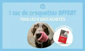 9 sacs de croquettes ou de litière achetés, le 10ème offert