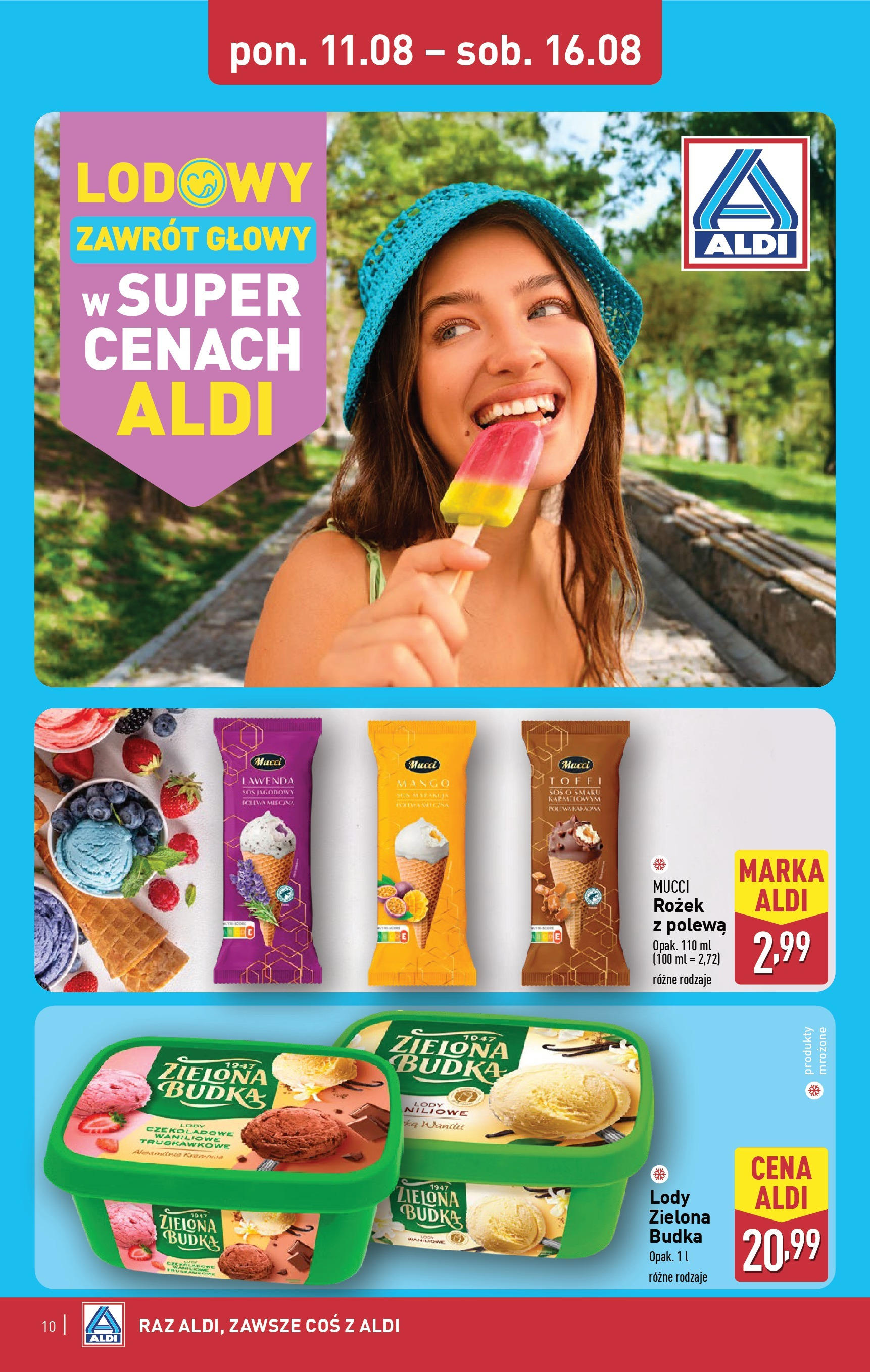 Aldi Gazetka od 11.08.2025 - Ulotka PDF, promocje | Strona: 10 | Produkty: Mango, Lody, Sos
