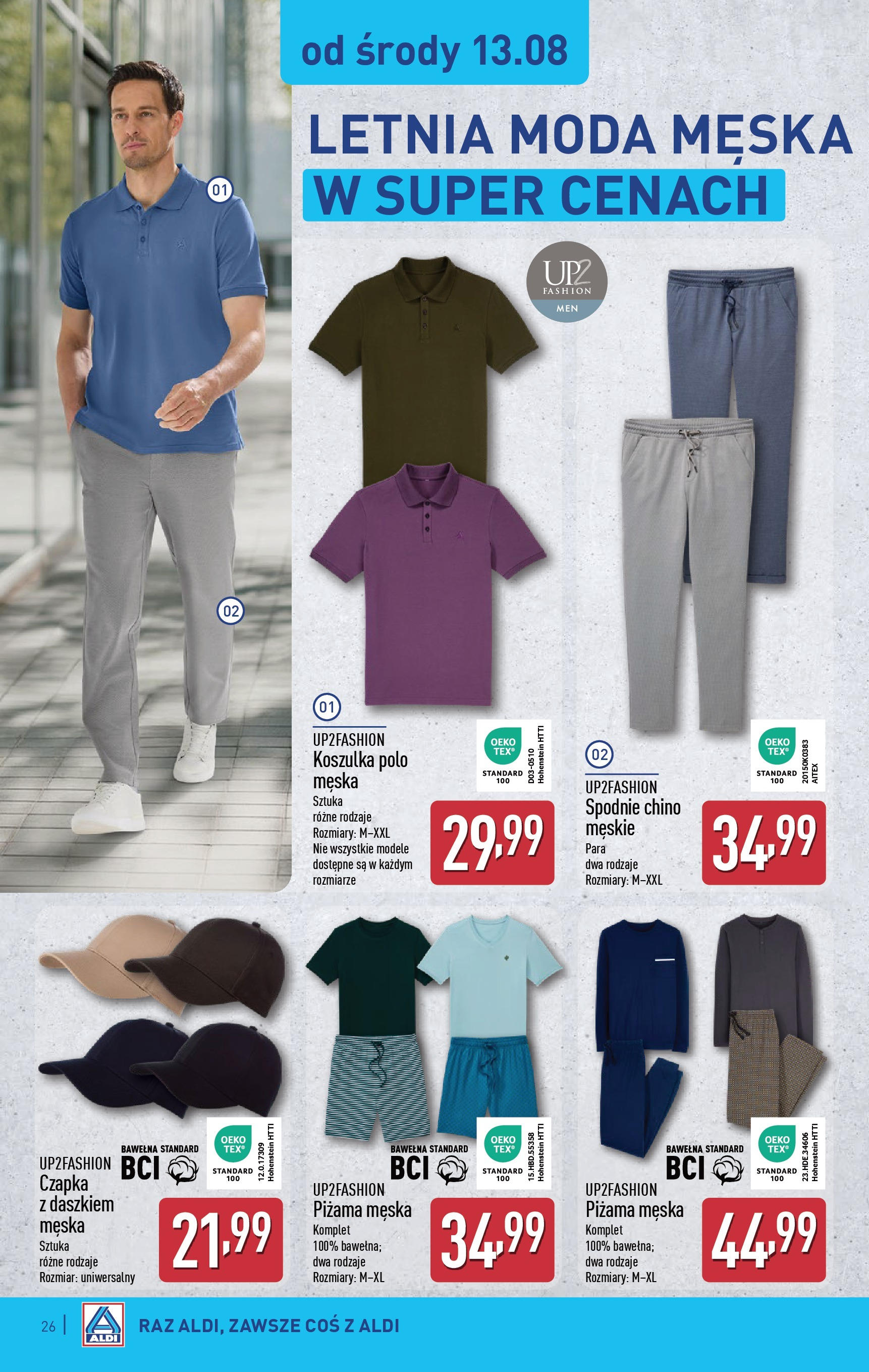 Aldi Gazetka od 11.08.2025 - Ulotka PDF, promocje | Strona: 26 | Produkty: Spodnie, Piżama, Czapka
