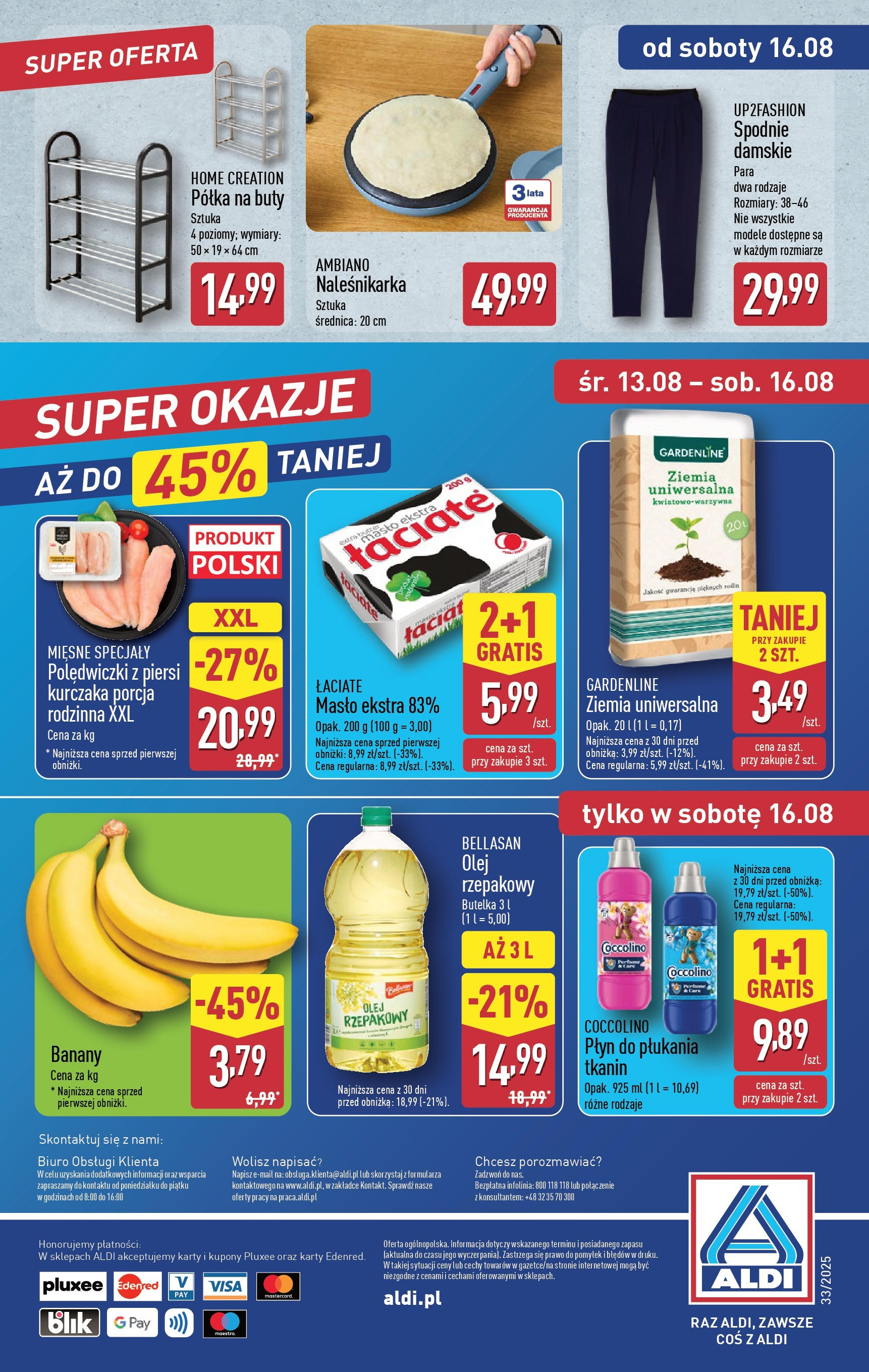 Aldi Gazetka od 11.08.2025 - Ulotka PDF, promocje | Strona: 40 | Produkty: Olej rzepakowy, Buty, Ziemia uniwersalna, Ziemia