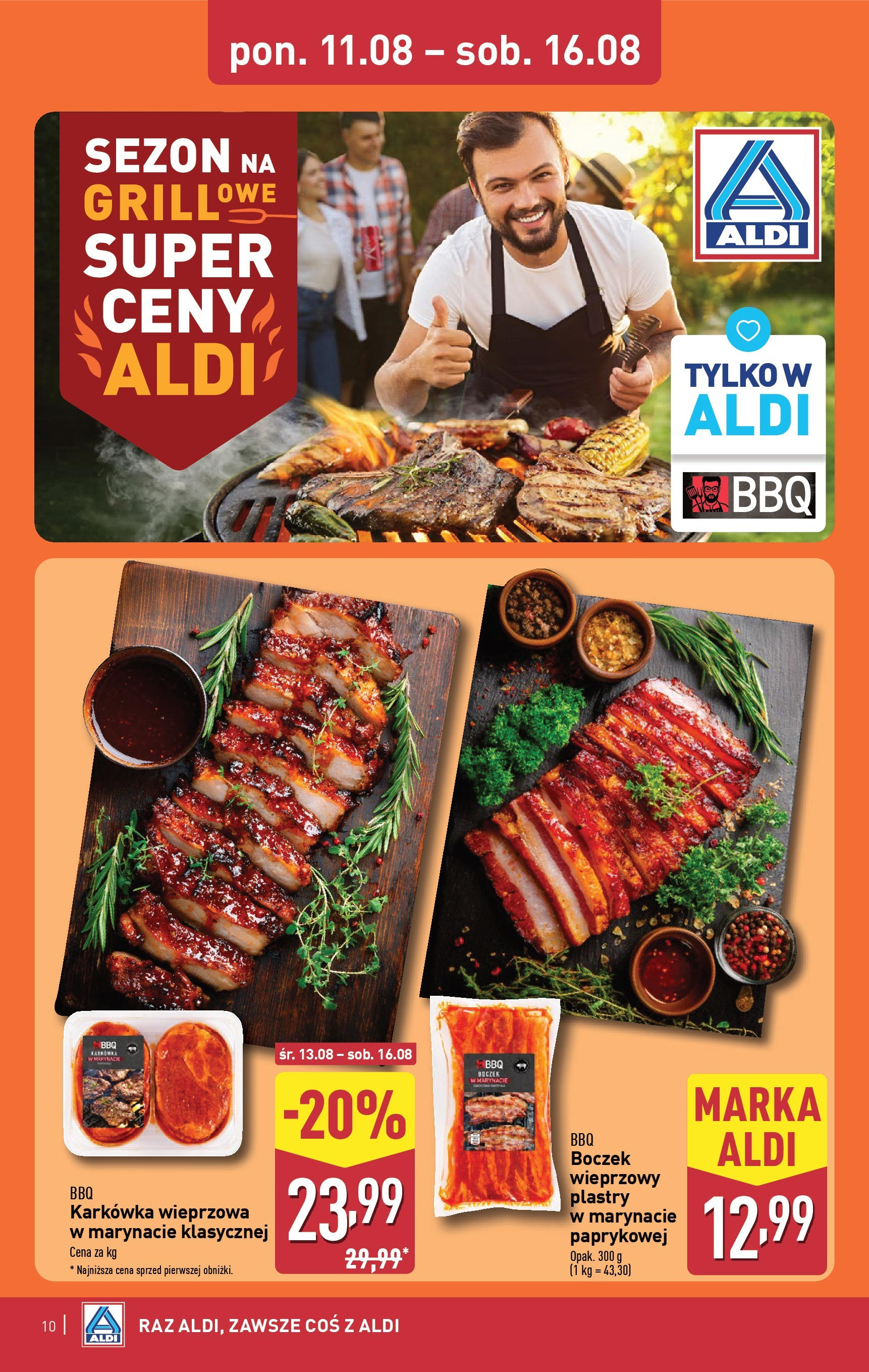 Aldi Gazetka - Okazje na weekend od 13.08.2025 | Nowa PDF gazetka | Strona: 10 | Produkty: Karkówka, Karkówka wieprzowa, Boczek Aldi Gazetka - Okazje na weekend od 13.08.2025 - Ulotka PDF, promocje | Strona: 10 | Produkty: Karkówka, Karkówka wieprzowa, Boczek
