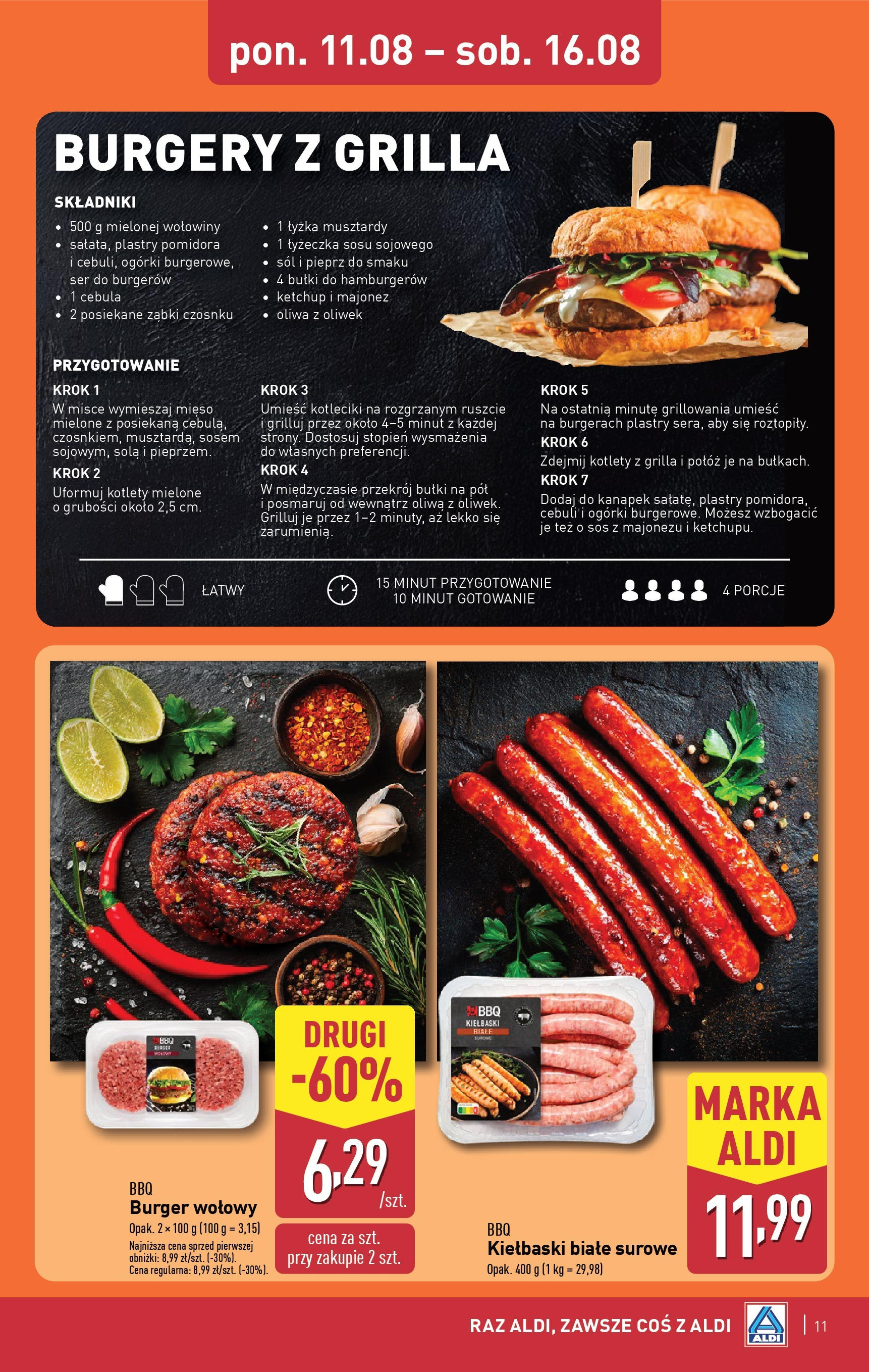 Aldi Gazetka - Okazje na weekend od 13.08.2025 | Nowa PDF gazetka | Strona: 11 | Produkty: Ketchup, Kiełbaski, Kotlety, Sos Aldi Gazetka - Okazje na weekend od 13.08.2025 - Ulotka PDF, promocje | Strona: 11 | Produkty: Ketchup, Kiełbaski, Kotlety, Sos
