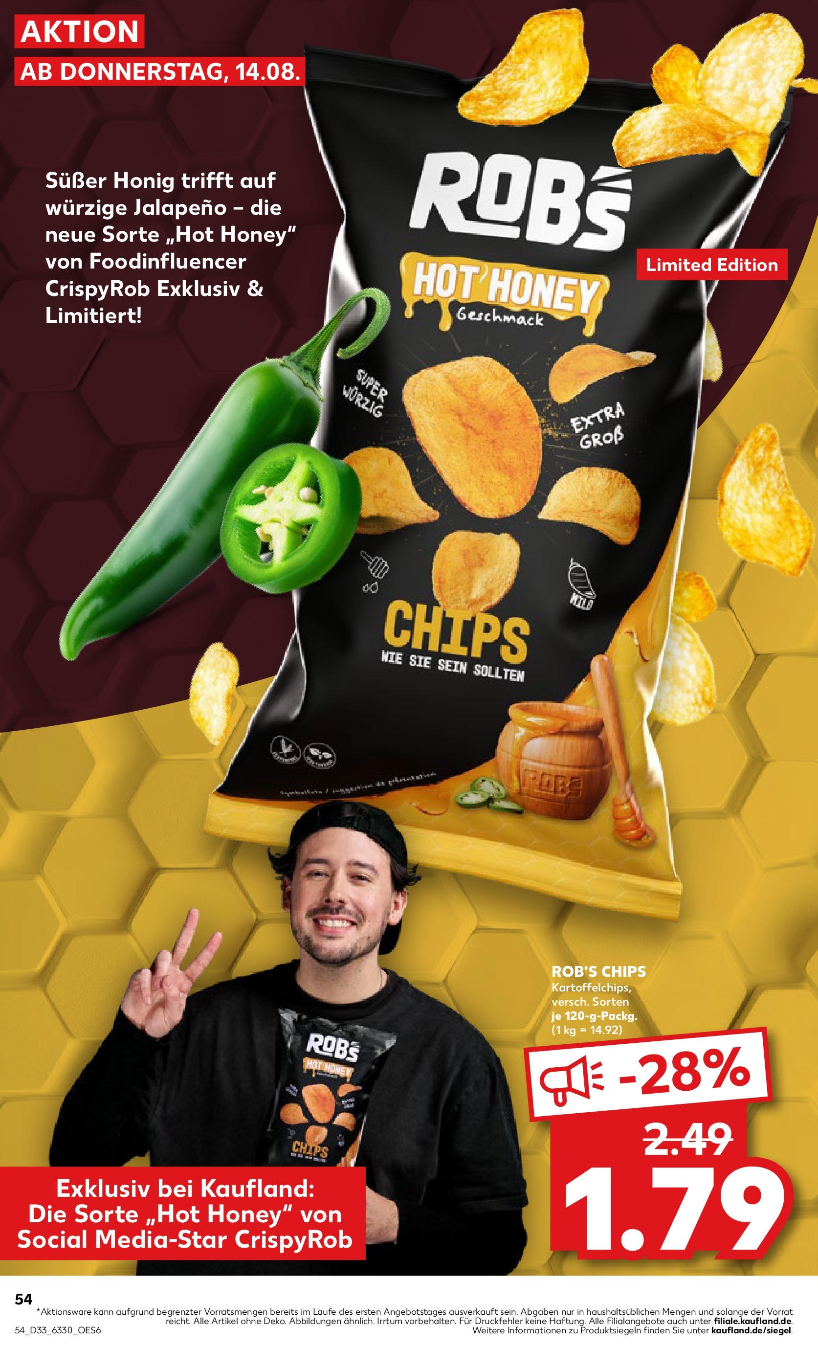 Prospekt Kaufland ab 14.08.2025 » Angebote und Werbung Online | Seite: 54 | Produkte: Chips Prospekt Kaufland ab 14.08.2025 » Angebote Online zum Blättern | Seite: 54 | Produkte: Chips