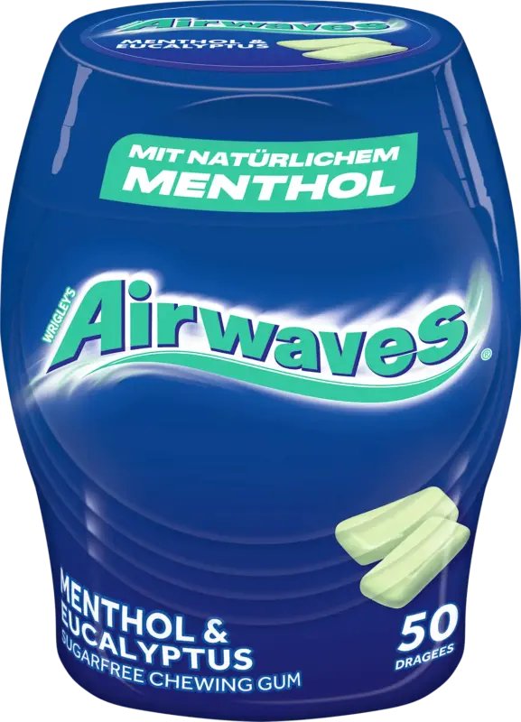 Airwaves Kaugummi, Menthol & Eukalyptus (50 Stück)
