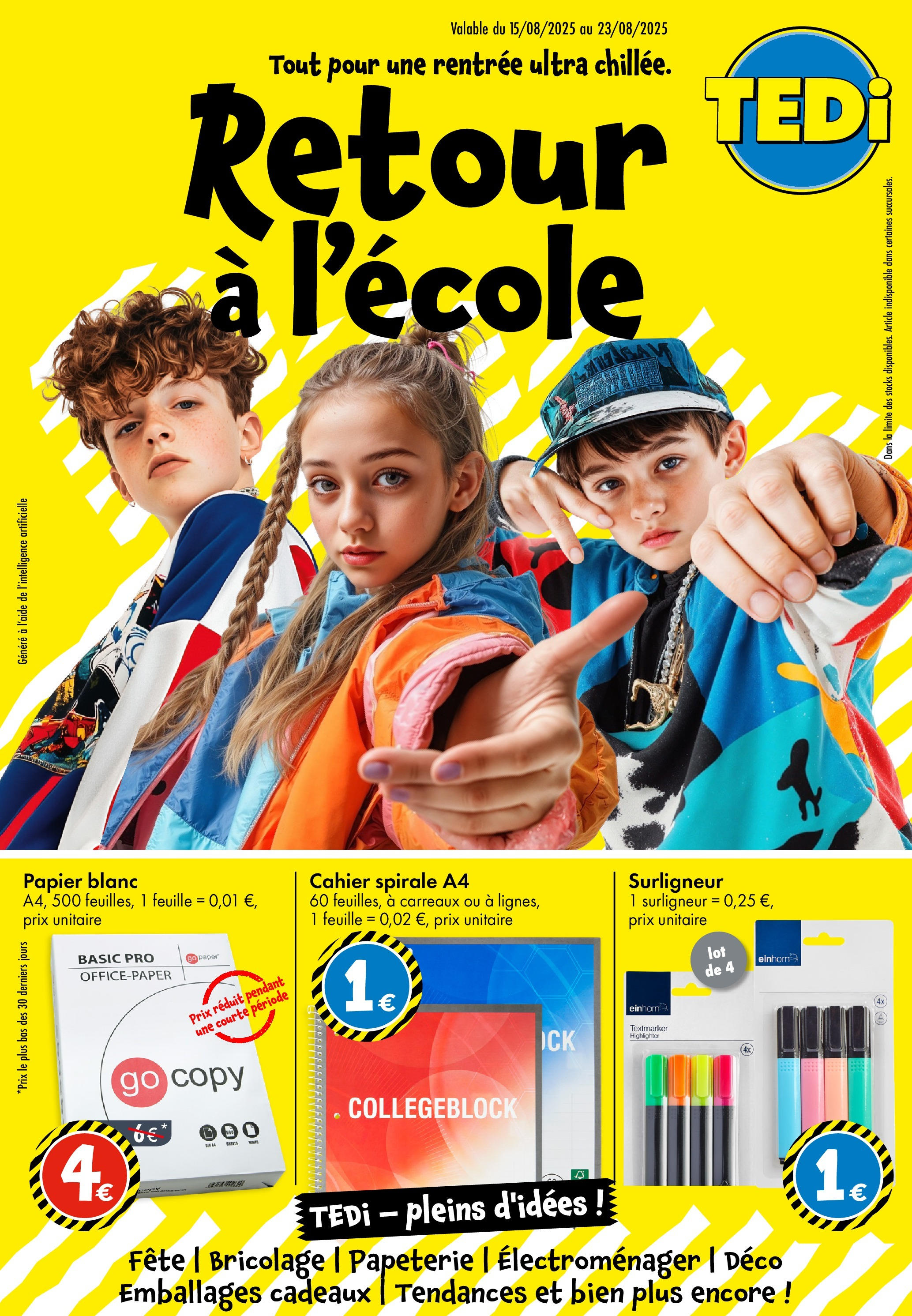 TEDi - Nouvelle Ouverture à partir du 13/08/2025 - promo en ligne | Page: 1 | Produits: Highlighter, Surligneur, Papier blanc TEDi - Nouvelle Ouverture à partir du 13/08/2025 - promo en ligne | Page: 1 | Produits: Highlighter, Surligneur, Papier blanc
