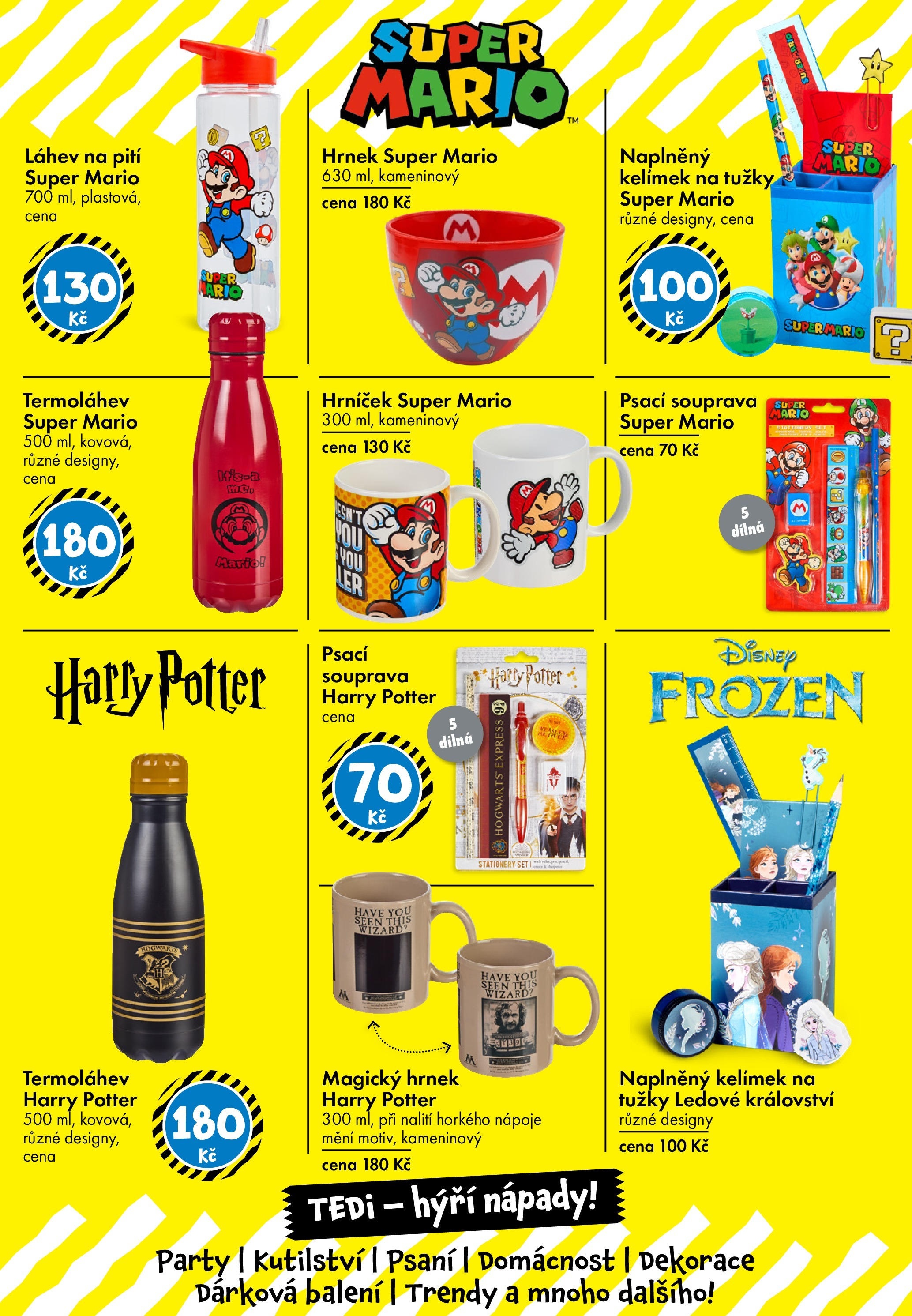 TEDi leták od 15.08.2025 - akční nabídka | Strana: 3 | Produkty: Hrnek, Harry Potter, Láhev, Dekorace