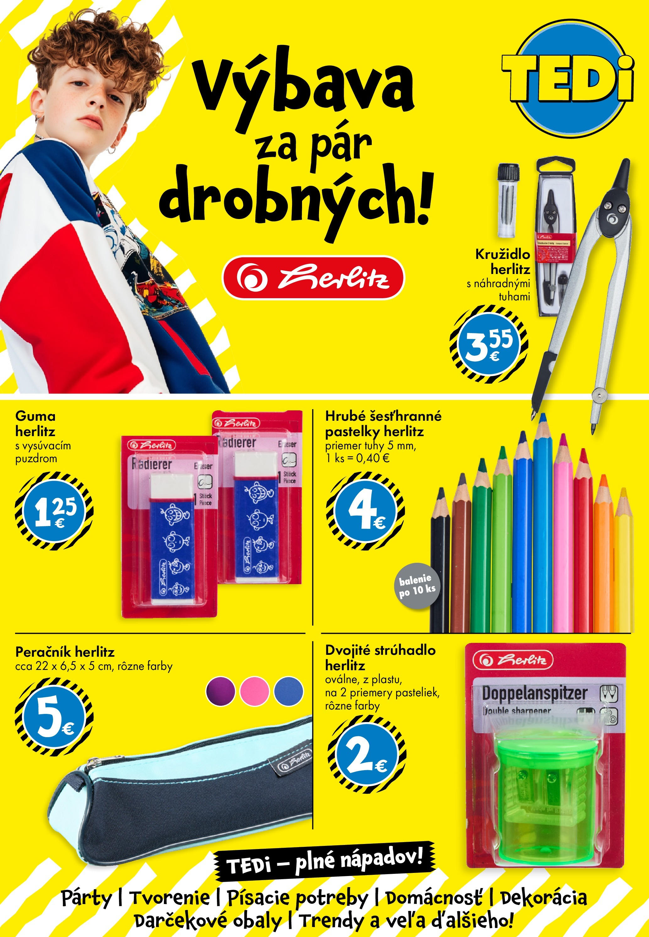 TEDi - TEDi - plné nápadov od 13.08.2025 → Aktuálna ponuka online | Strana: 6 | Produkty: Strúhadlo, Peračník, Pastelky