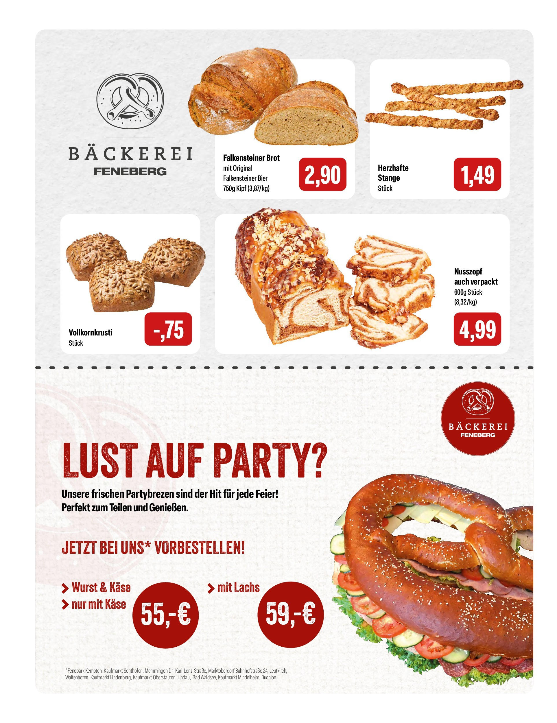 Feneberg - Feneberg: Aktuelle Angebote (ab 20.08.2025) zum Blättern | Seite: 4 | Produkte: Bäckerei, Käse, Lachs, Brot