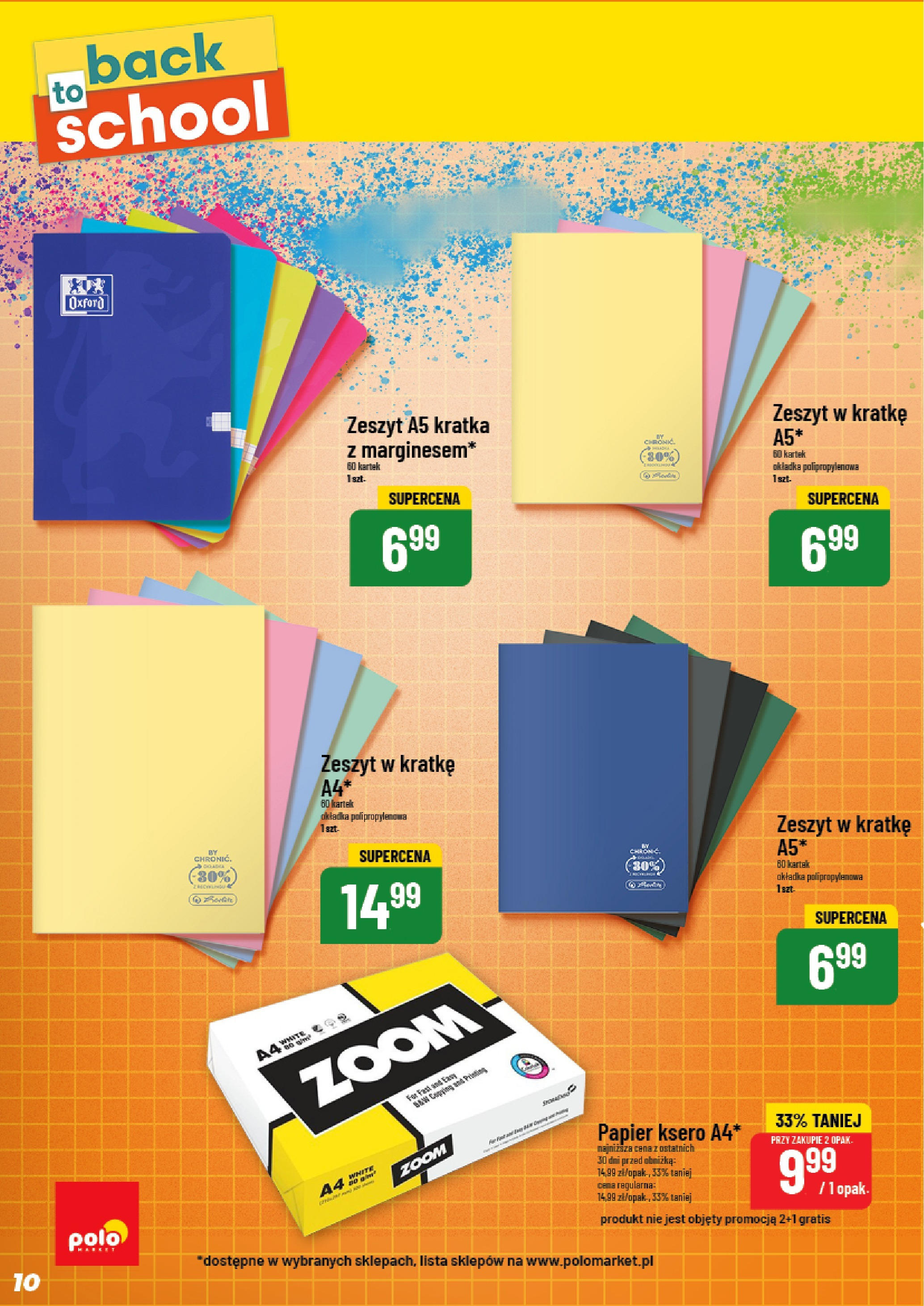 POLOmarket gazetka od jutra (13.08.2025) | Nowa PDF | Strona: 10 | Produkty: Zeszyt, Papier ksero POLOmarket gazetka od jutra (13.08.2025) - Nowa PDF | Strona: 10 | Produkty: Zeszyt, Papier ksero