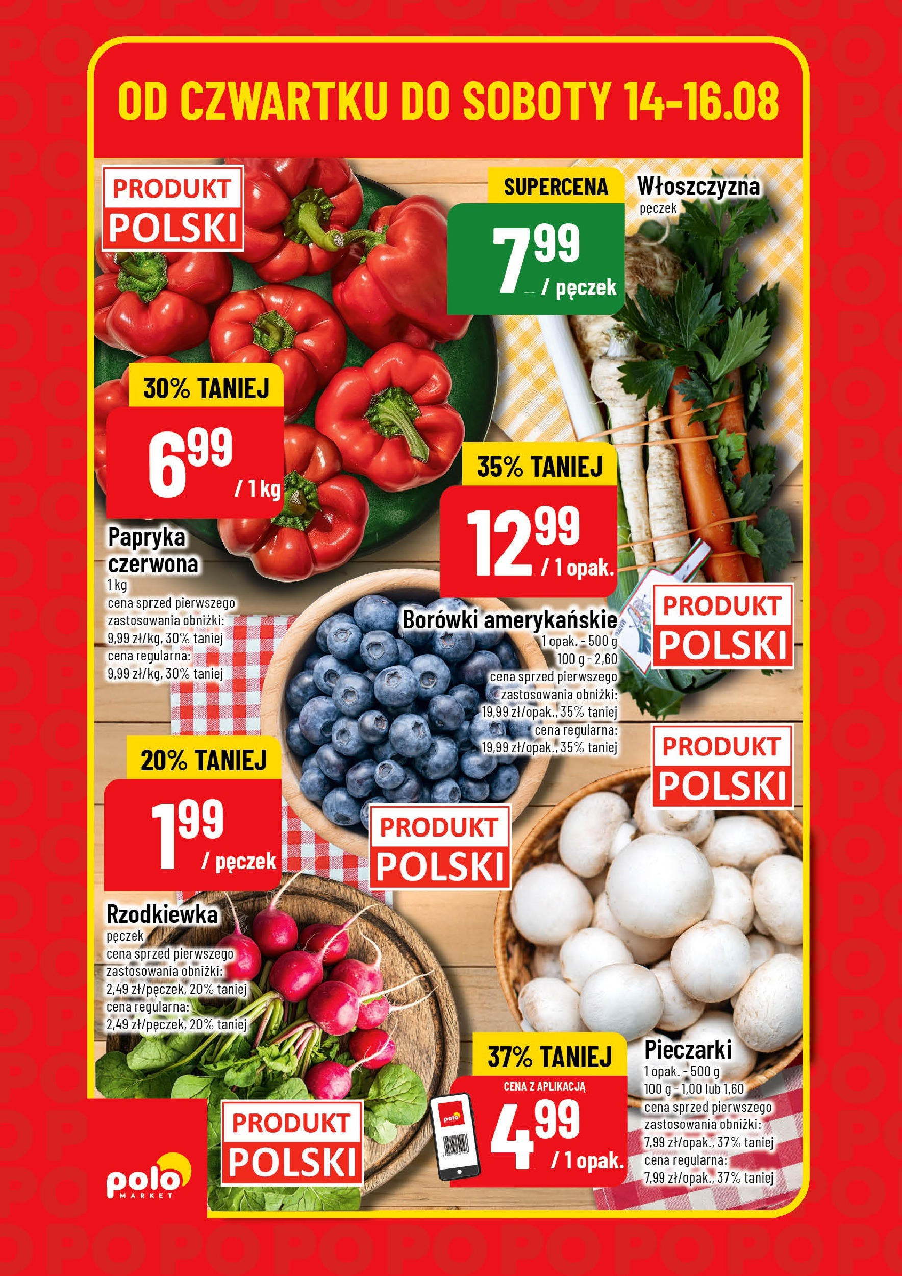 POLOmarket gazetka od jutra (13.08.2025) | Nowa PDF | Strona: 4 | Produkty: Pieczarki, Papryka POLOmarket gazetka od jutra (13.08.2025) - Nowa PDF | Strona: 4 | Produkty: Pieczarki, Papryka