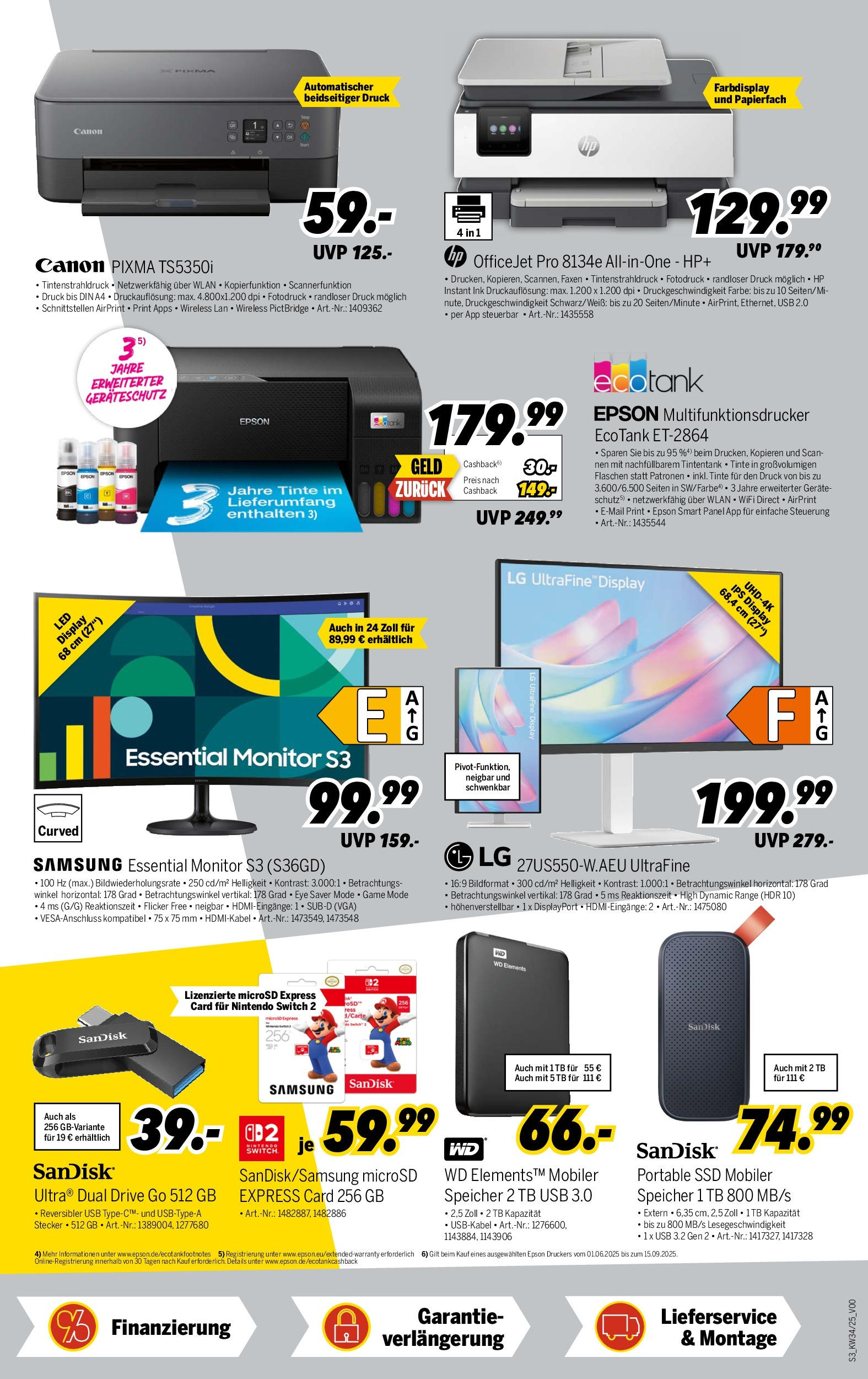 Medimax Prospekt Görlitz (ab 16.08.2025) zum Blättern | Seite: 3 | Produkte: HP, Epson, LG, Monitor
