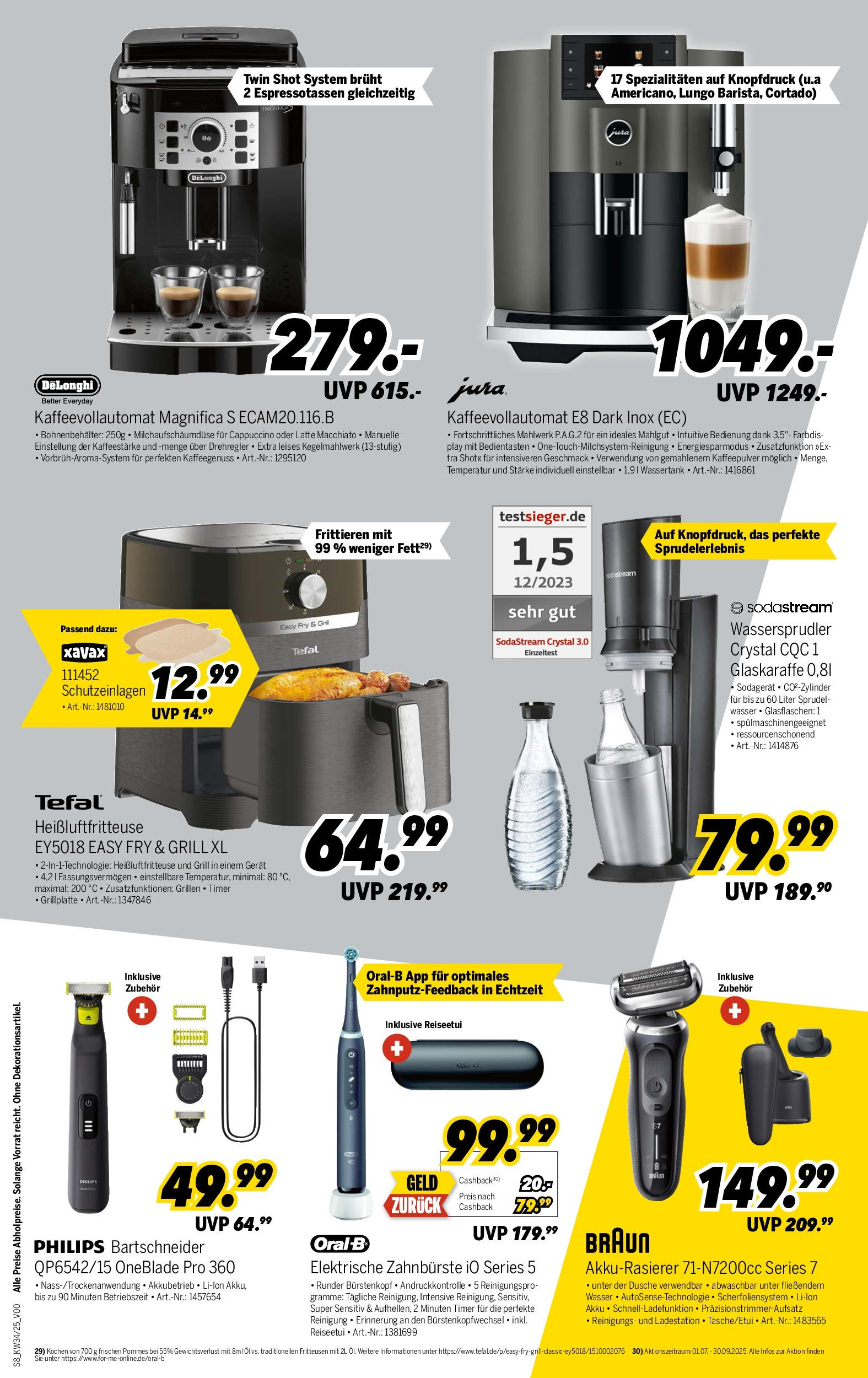 Medimax Prospekt Görlitz (ab 16.08.2025) zum Blättern | Seite: 8 | Produkte: Elektrische zahnbürste, Pommes, Kaffeevollautomat, Sodastream