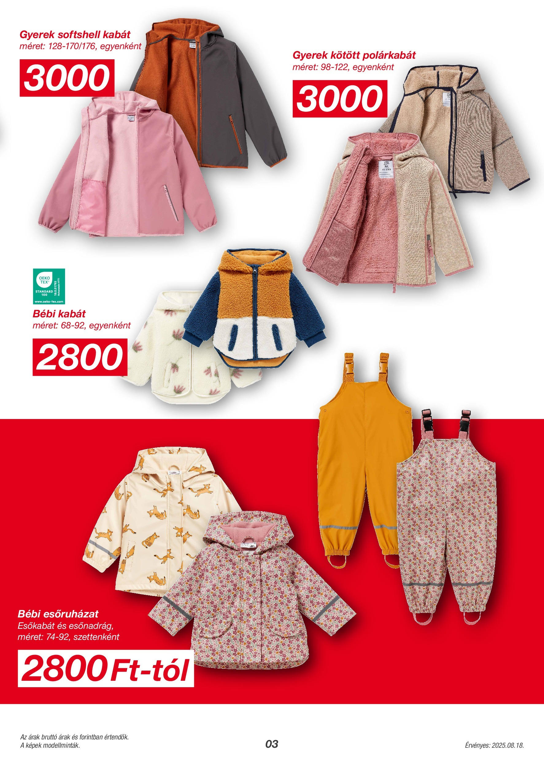 KiK Akciós újság - 2025.08.18. -tól/töl > akció, lapozható szórólap 🛍️ | Oldal: 3 | Termékek: Esőkabát, Kabát