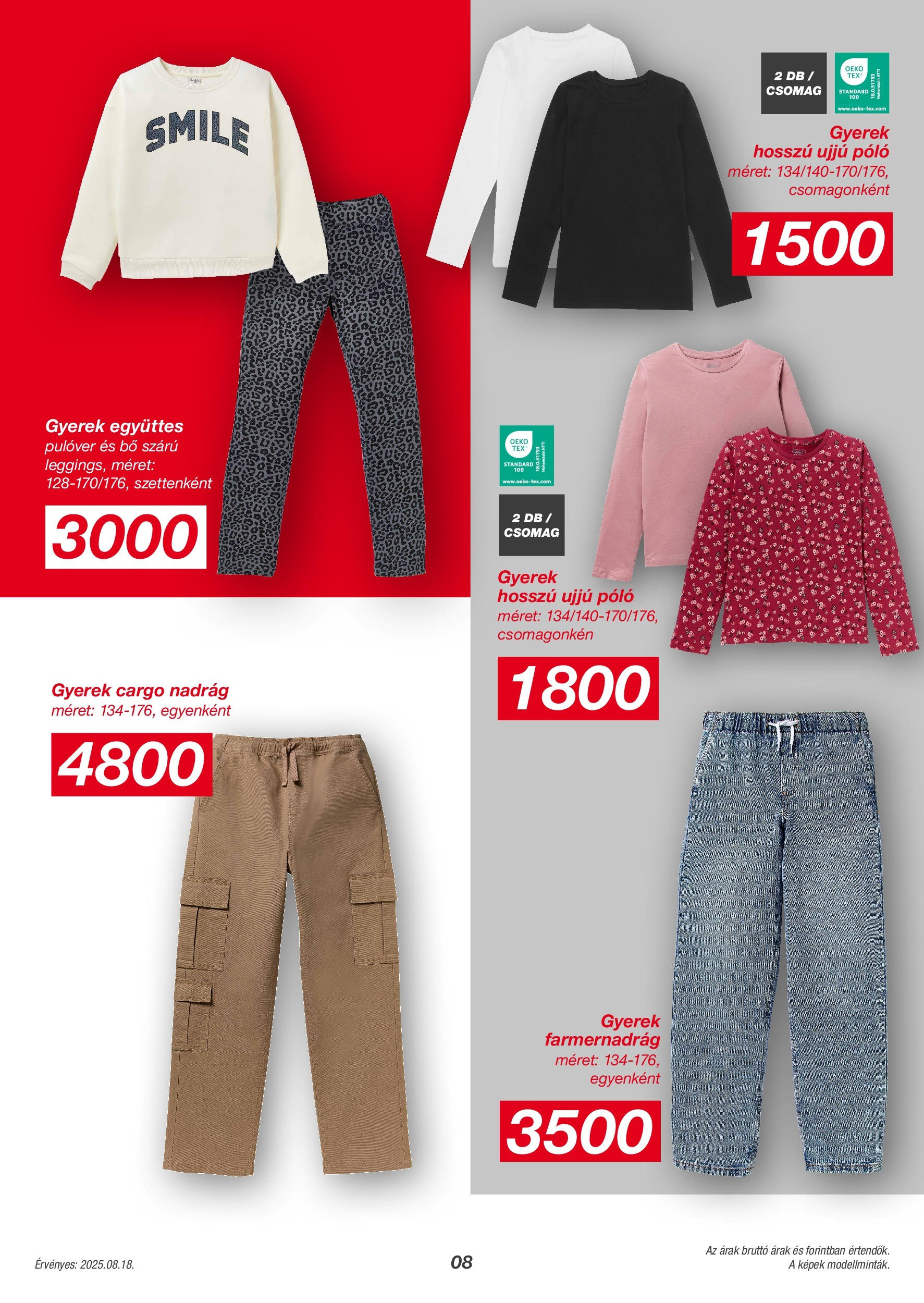 KiK Akciós újság - 2025.08.18. -tól/töl > akció, lapozható szórólap 🛍️ | Oldal: 8 | Termékek: Farmernadrág, Pulóver, Nadrág