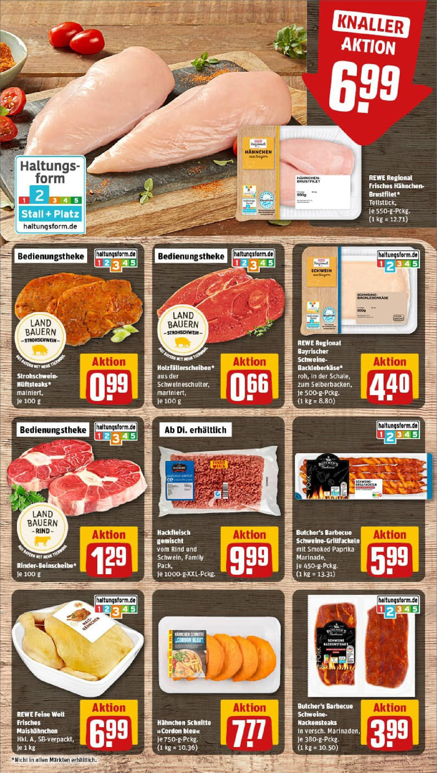 REWE Prospekt ab 17.08.2025 zum Blättern » Angebote | Seite: 8 | Produkte: Nackensteaks, Hahnchen, Paprika, Hackfleisch