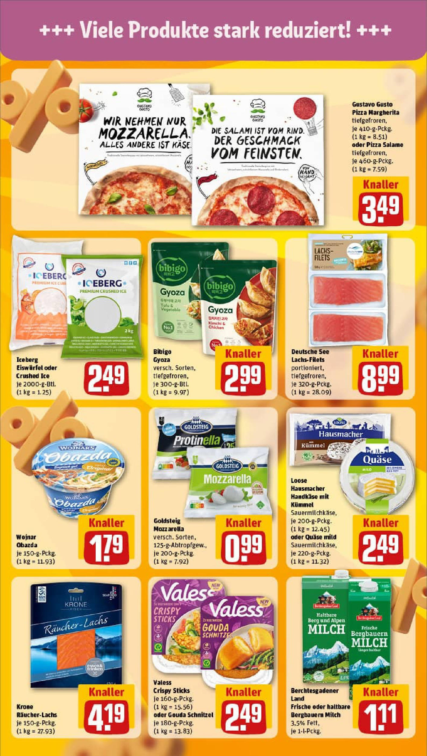 REWE Prospekt ab 17.08.2025 zum Blättern » Angebote | Seite: 15 | Produkte: Gustavo gusto, Mozzarella, Schnitzel, Pizza