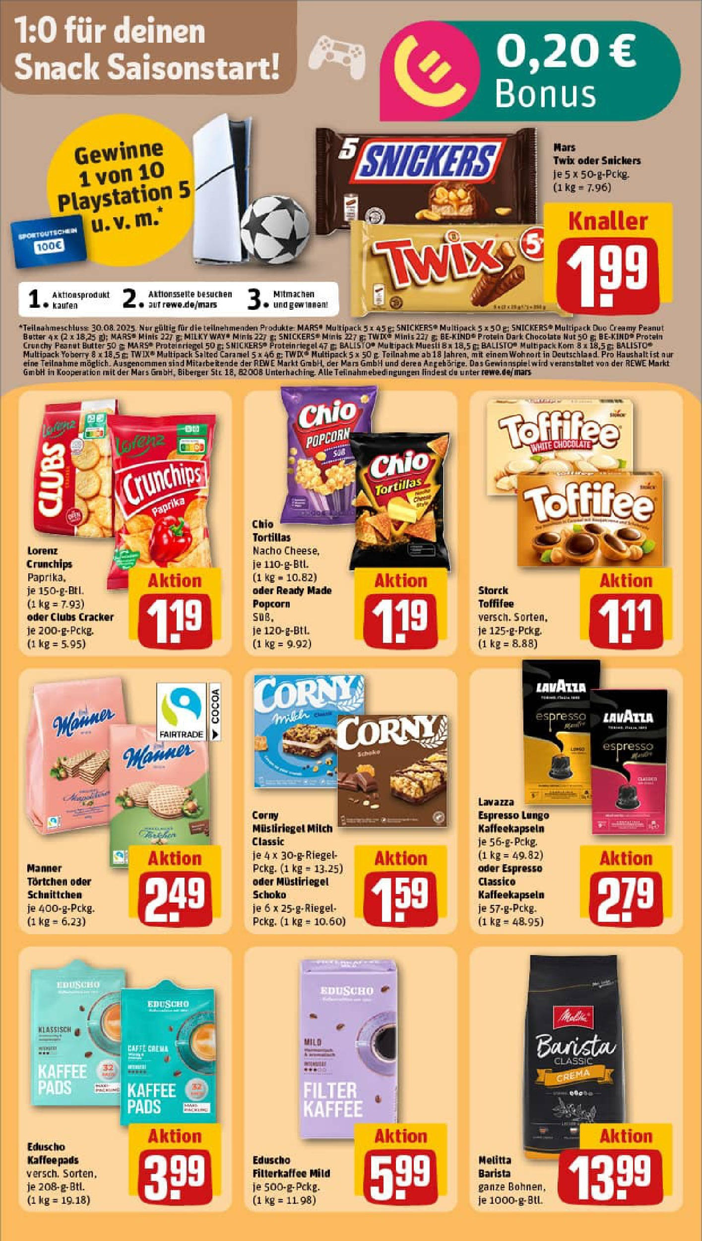 REWE Prospekt ab 17.08.2025 zum Blättern » Angebote | Seite: 19 | Produkte: Playstation, Lavazza, Kaffeepads, Mars REWE Prospekt ab 17.08.2025 zum Blättern » Angebote | Seite: 19 | Produkte: Playstation, Lavazza, Kaffeepads, Mars