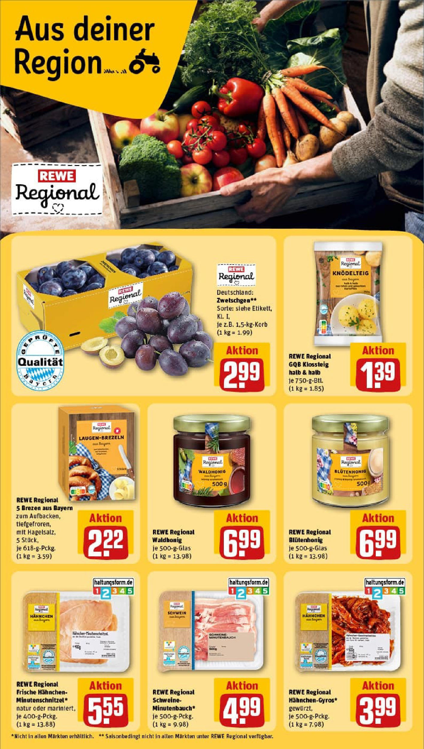 REWE Prospekt ab 17.08.2025 zum Blättern » Angebote | Seite: 25 | Produkte: Hahnchen, Zwetschgen, Gyros
