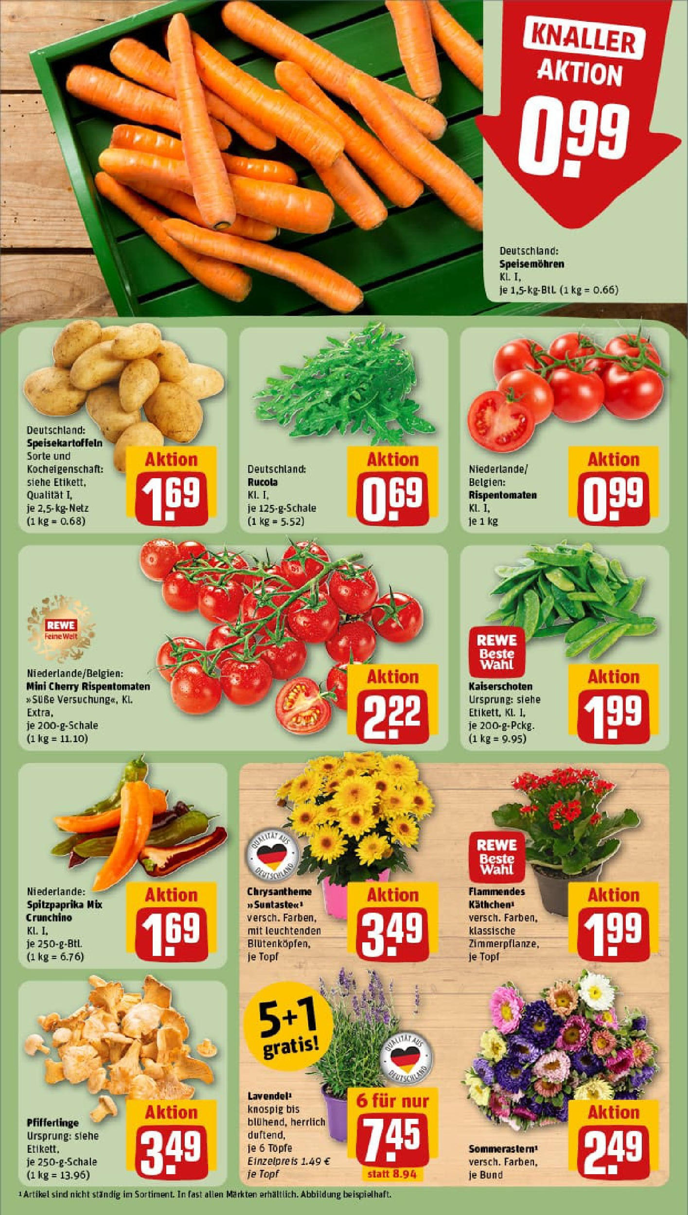 REWE Prospekt ab 17.08.2025 zum Blättern » Angebote | Seite: 7 | Produkte: Rucola, Pfifferlinge, Lavendel REWE Prospekt ab 17.08.2025 zum Blättern » Angebote | Seite: 7 | Produkte: Rucola, Pfifferlinge, Lavendel