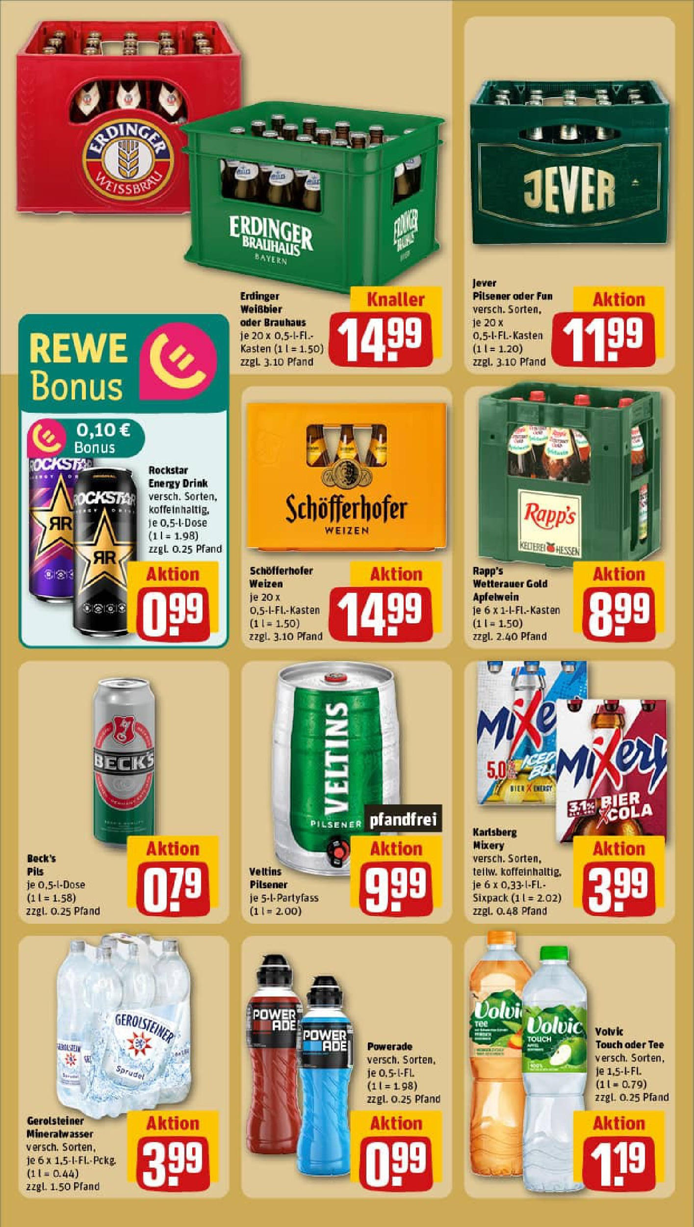 REWE Prospekt ab 17.08.2025 zum Blättern » Angebote | Seite: 14 | Produkte: Rockstar energy, Bier, Powerade, Veltins