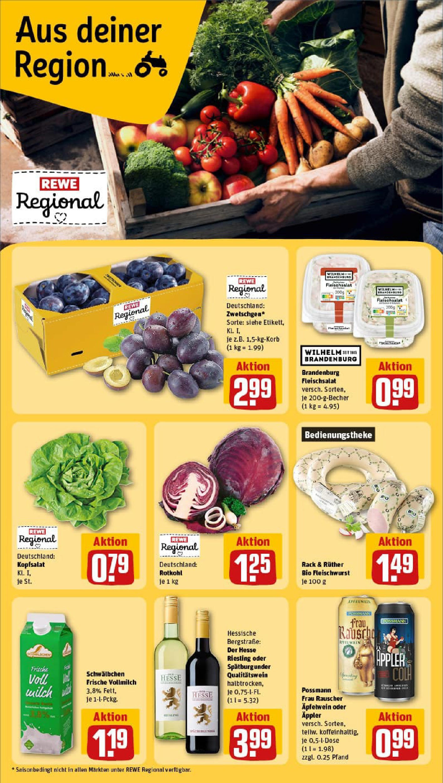REWE Prospekt ab 17.08.2025 zum Blättern » Angebote | Seite: 21 | Produkte: Milch, Rotkohl, Apple REWE Prospekt ab 17.08.2025 zum Blättern » Angebote | Seite: 21 | Produkte: Milch, Rotkohl, Apple