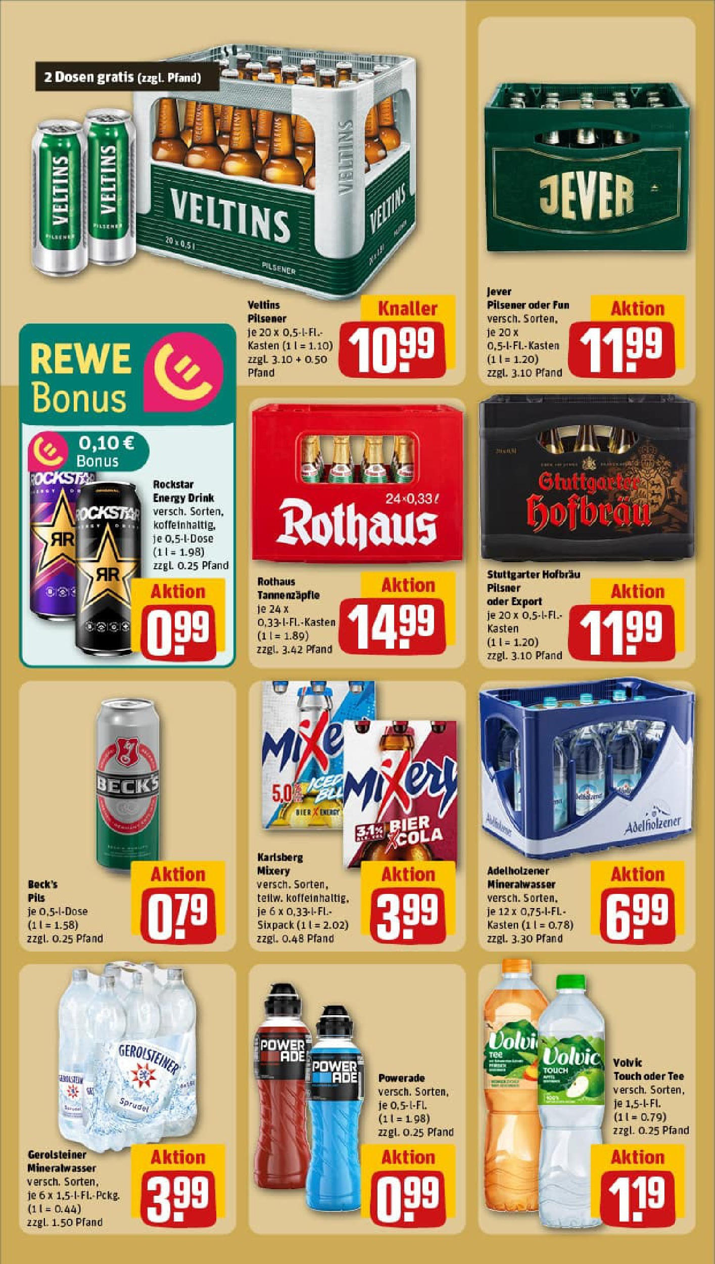 REWE Prospekt ab 17.08.2025 zum Blättern » Angebote | Seite: 18 | Produkte: Rockstar energy, Volvic touch, Powerade, Veltins REWE Prospekt ab 17.08.2025 zum Blättern » Angebote | Seite: 18 | Produkte: Rockstar energy, Volvic touch, Powerade, Veltins