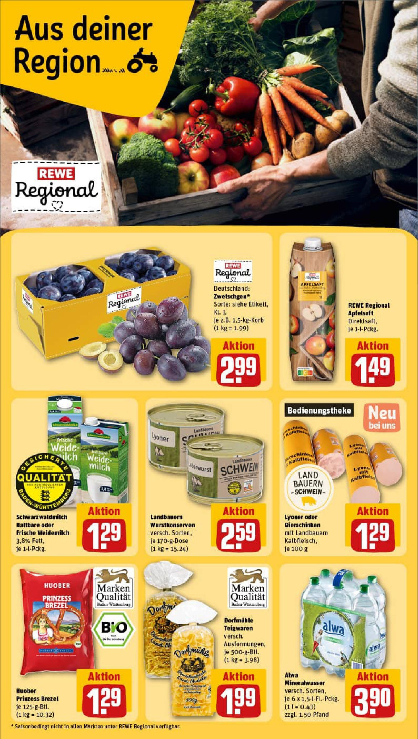 REWE Prospekt ab 17.08.2025 zum Blättern » Angebote | Seite: 25 | Produkte: Milch, Mineralwasser, Apple, Pasta REWE Prospekt ab 17.08.2025 zum Blättern » Angebote | Seite: 25 | Produkte: Milch, Mineralwasser, Apple, Pasta