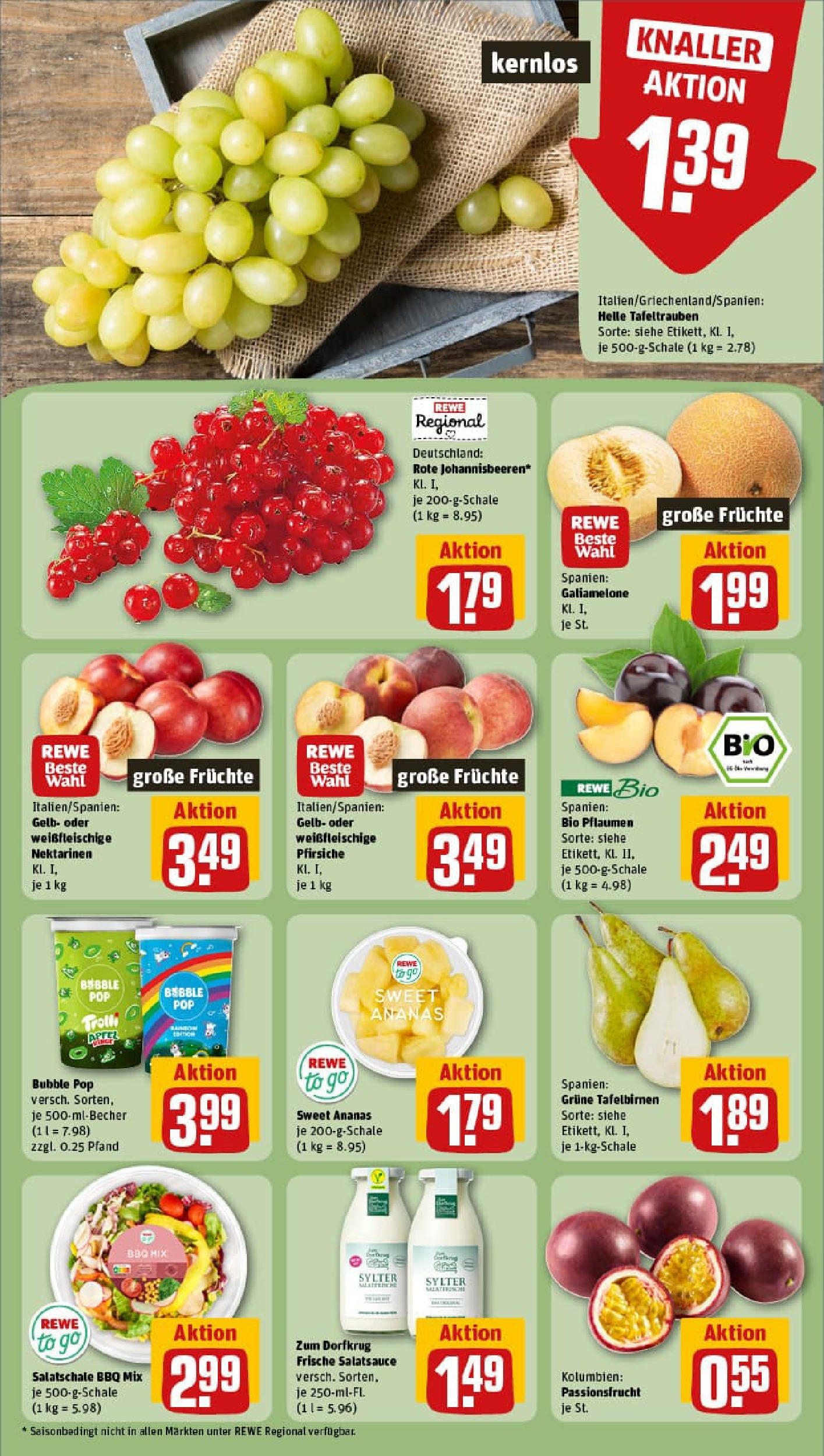 REWE Prospekt ab 17.08.2025 zum Blättern » Angebote | Seite: 6 | Produkte: Pflaumen, Nektarinen, Dressing, Ananas REWE Prospekt ab 17.08.2025 zum Blättern » Angebote | Seite: 6 | Produkte: Pflaumen, Nektarinen, Dressing, Ananas