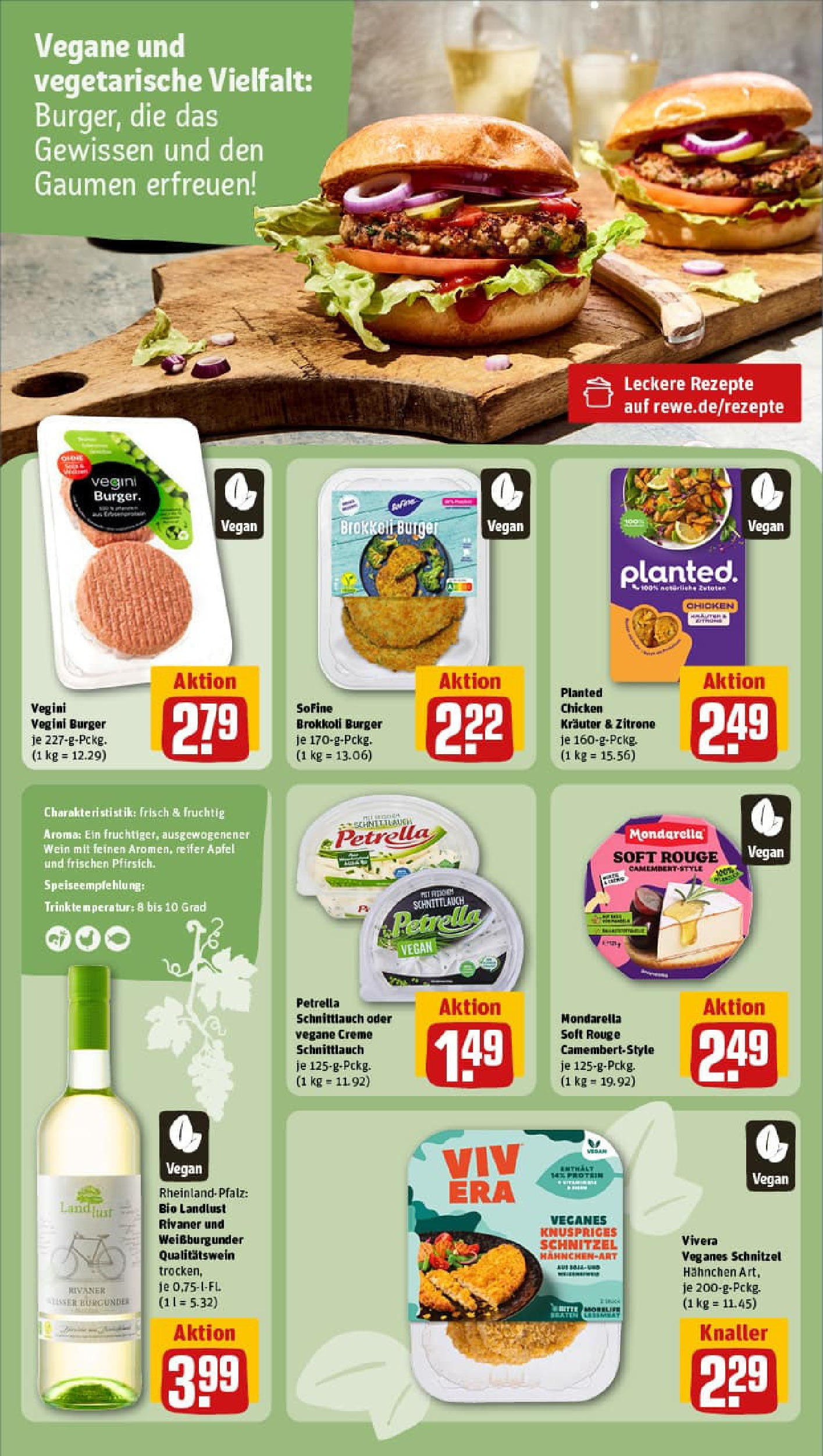 REWE Prospekt ab 17.08.2025 zum Blättern » Angebote | Seite: 19 | Produkte: Burger, Schnitzel, Creme, Brokkoli REWE Prospekt ab 17.08.2025 zum Blättern » Angebote | Seite: 19 | Produkte: Burger, Schnitzel, Creme, Brokkoli