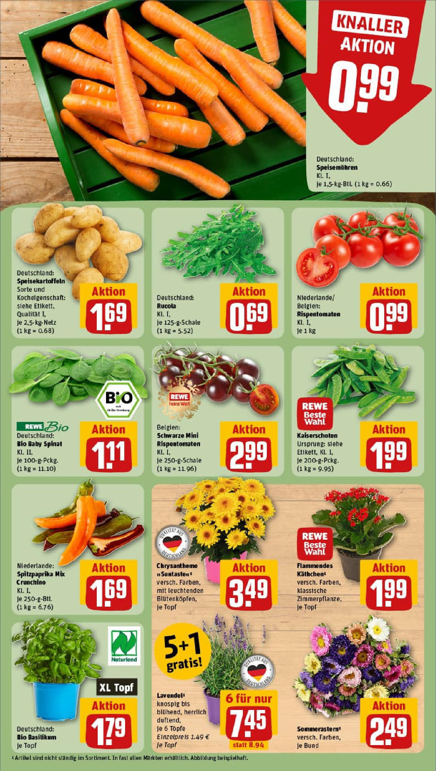 REWE Prospekt ab 17.08.2025 zum Blättern » Angebote | Seite: 7 | Produkte: Rucola, Lavendel REWE Prospekt ab 17.08.2025 zum Blättern » Angebote | Seite: 7 | Produkte: Rucola, Lavendel