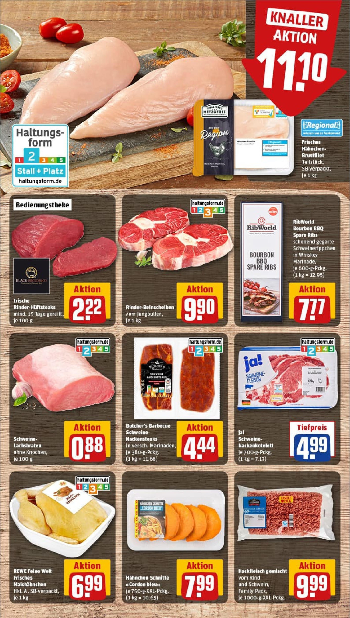 REWE Prospekt ab 17.08.2025 zum Blättern » Angebote | Seite: 8 | Produkte: Hahnchen, Spare ribs, Steak, Fleisch