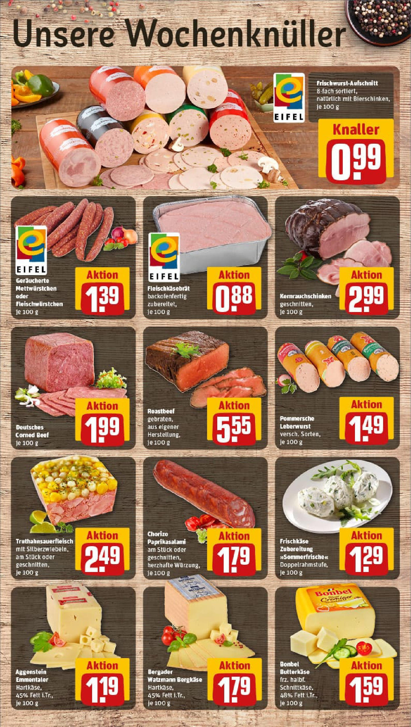REWE Prospekt ab 17.08.2025 zum Blättern » Angebote | Seite: 9 | Produkte: Roastbeef, Frischkase