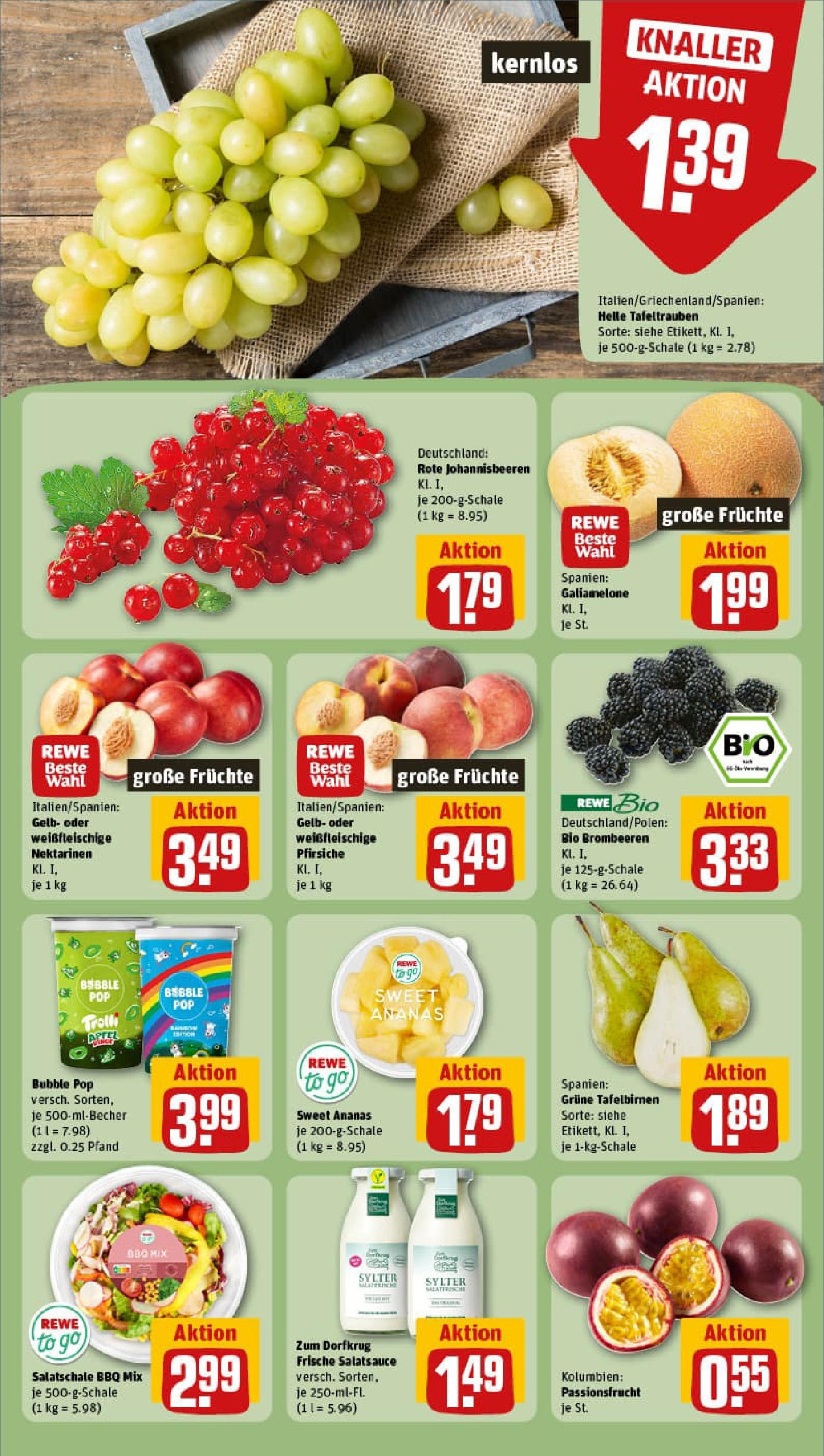 REWE Prospekt ab 17.08.2025 zum Blättern » Angebote | Seite: 6 | Produkte: Nektarinen, Dressing, Ananas REWE Prospekt ab 17.08.2025 zum Blättern » Angebote | Seite: 6 | Produkte: Nektarinen, Dressing, Ananas