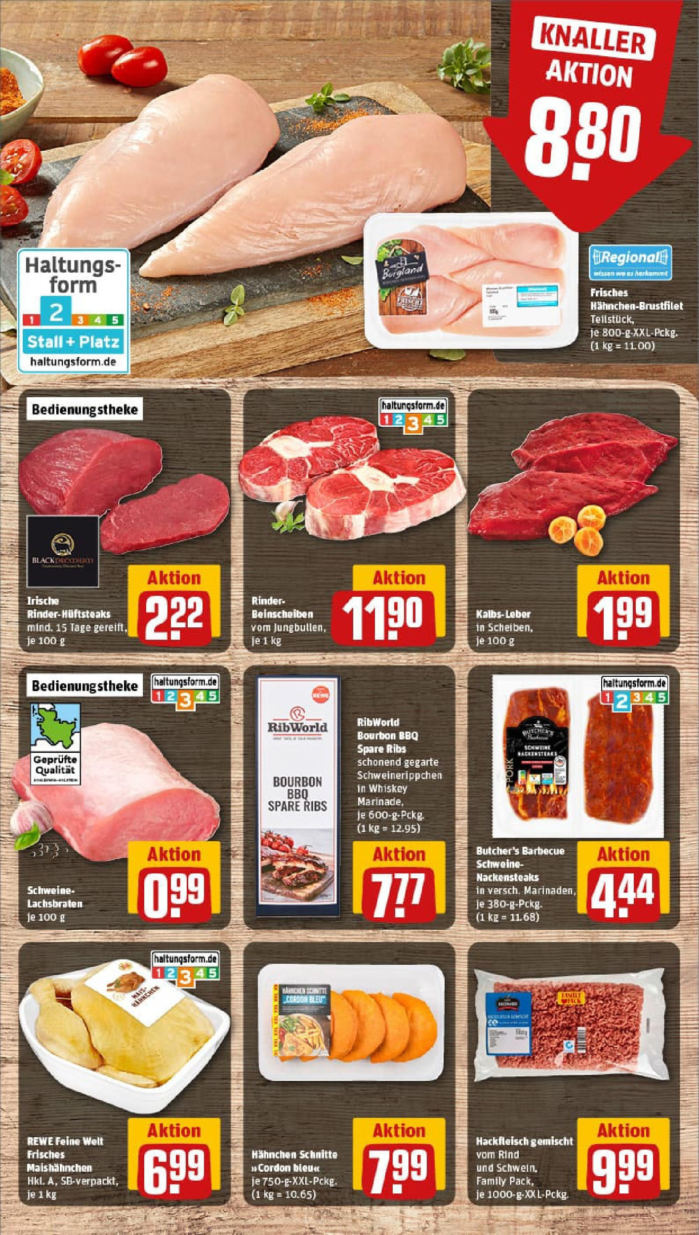 REWE Prospekt ab 17.08.2025 zum Blättern » Angebote | Seite: 8 | Produkte: Nackensteaks, Spare ribs, Steak, Hackfleisch REWE Prospekt ab 17.08.2025 zum Blättern » Angebote | Seite: 8 | Produkte: Nackensteaks, Spare ribs, Steak, Hackfleisch