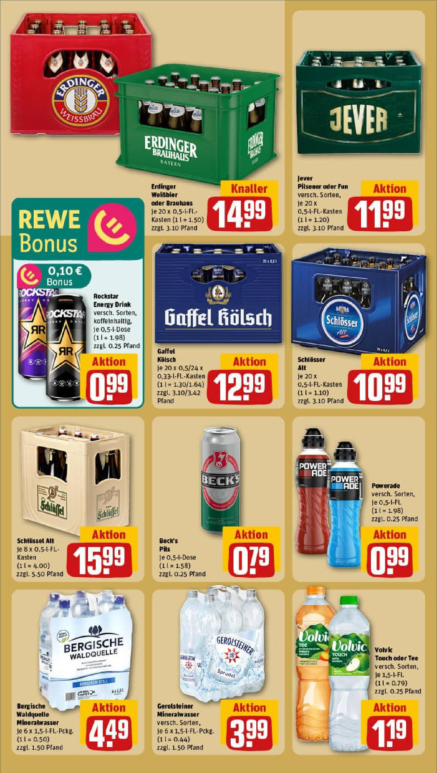 REWE Prospekt ab 17.08.2025 zum Blättern » Angebote | Seite: 18 | Produkte: Rockstar energy, Erdinger, Powerade, Jever