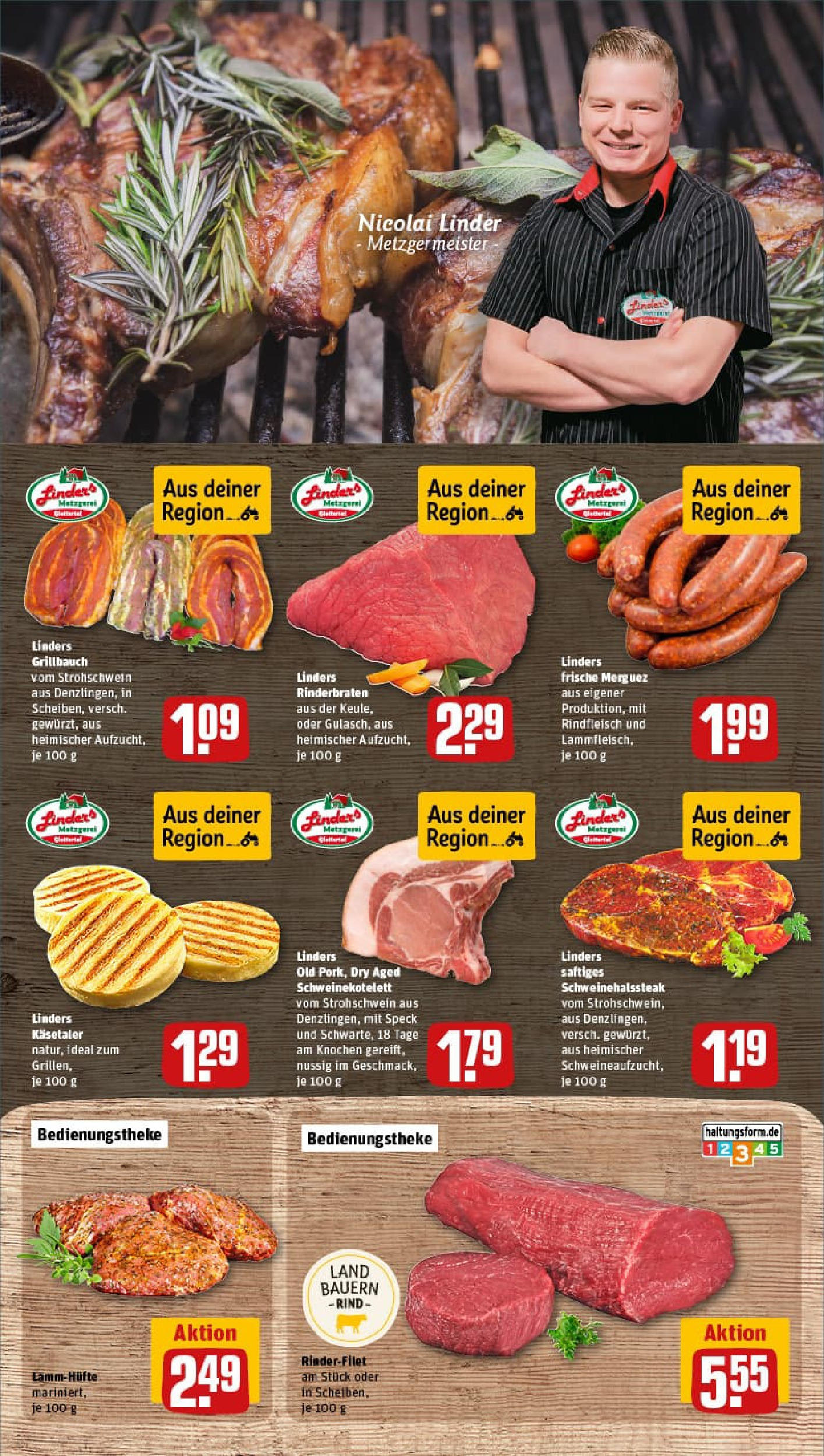 REWE Prospekt ab 17.08.2025 zum Blättern » Angebote | Seite: 10 | Produkte: Rinderbraten, Rinderfilet, Rindfleisch, Steak