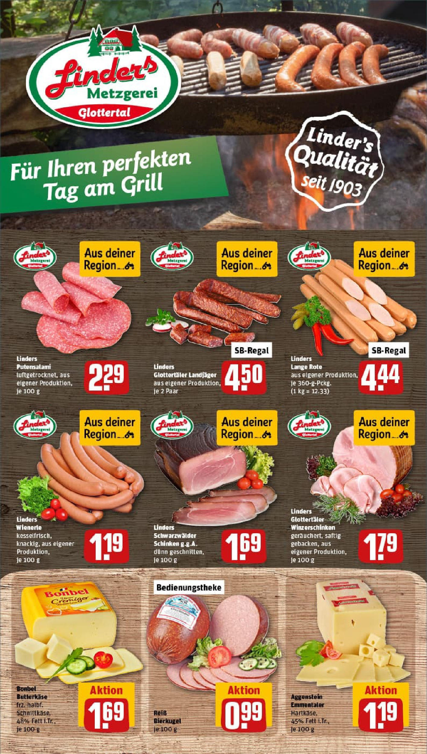 REWE Prospekt ab 17.08.2025 zum Blättern » Angebote | Seite: 11 | Produkte: Grill, Salami, Schinken