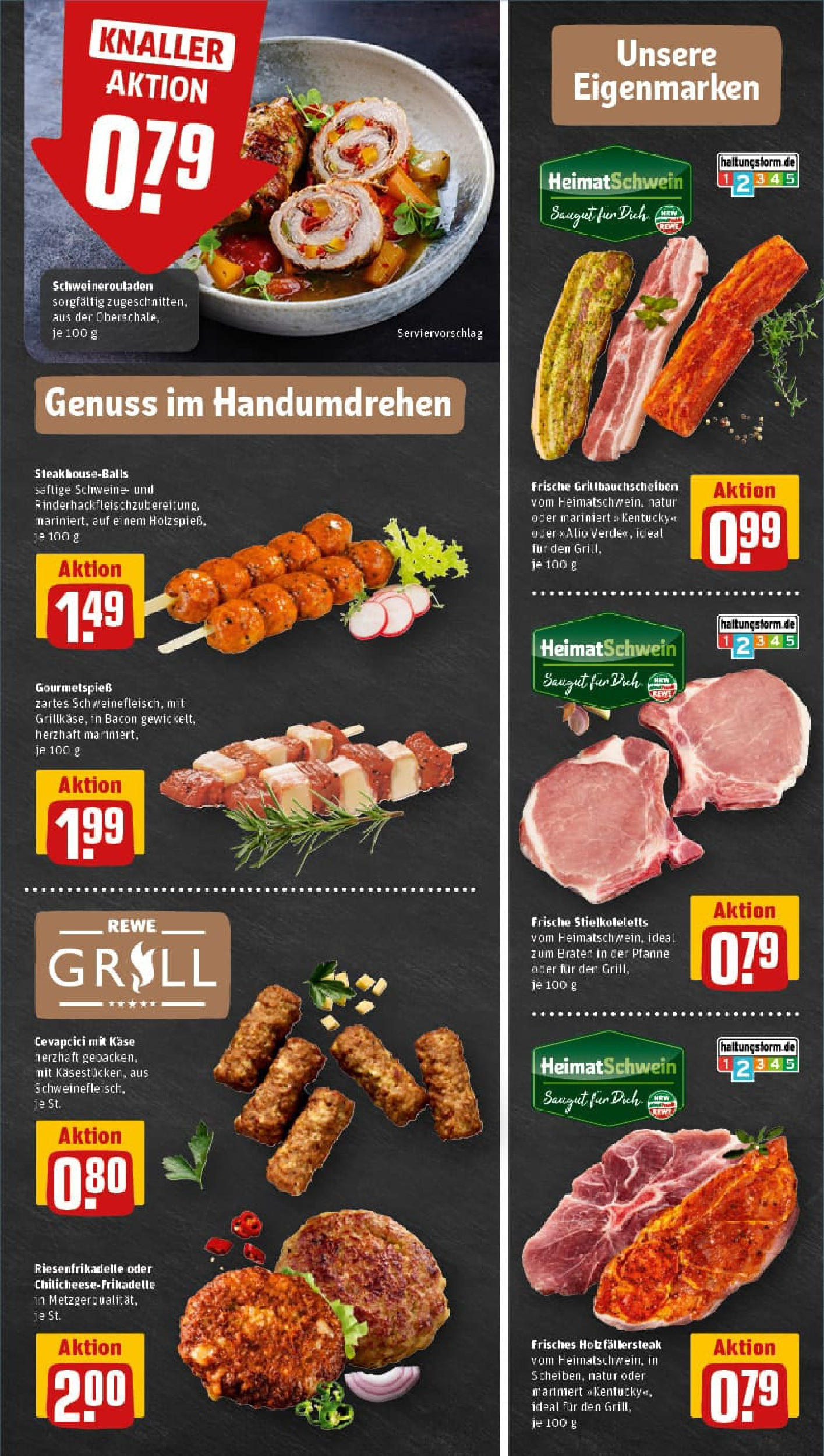 REWE Prospekt ab 17.08.2025 zum Blättern » Angebote | Seite: 7 | Produkte: Grill, Käse, Cevapcici, Steak