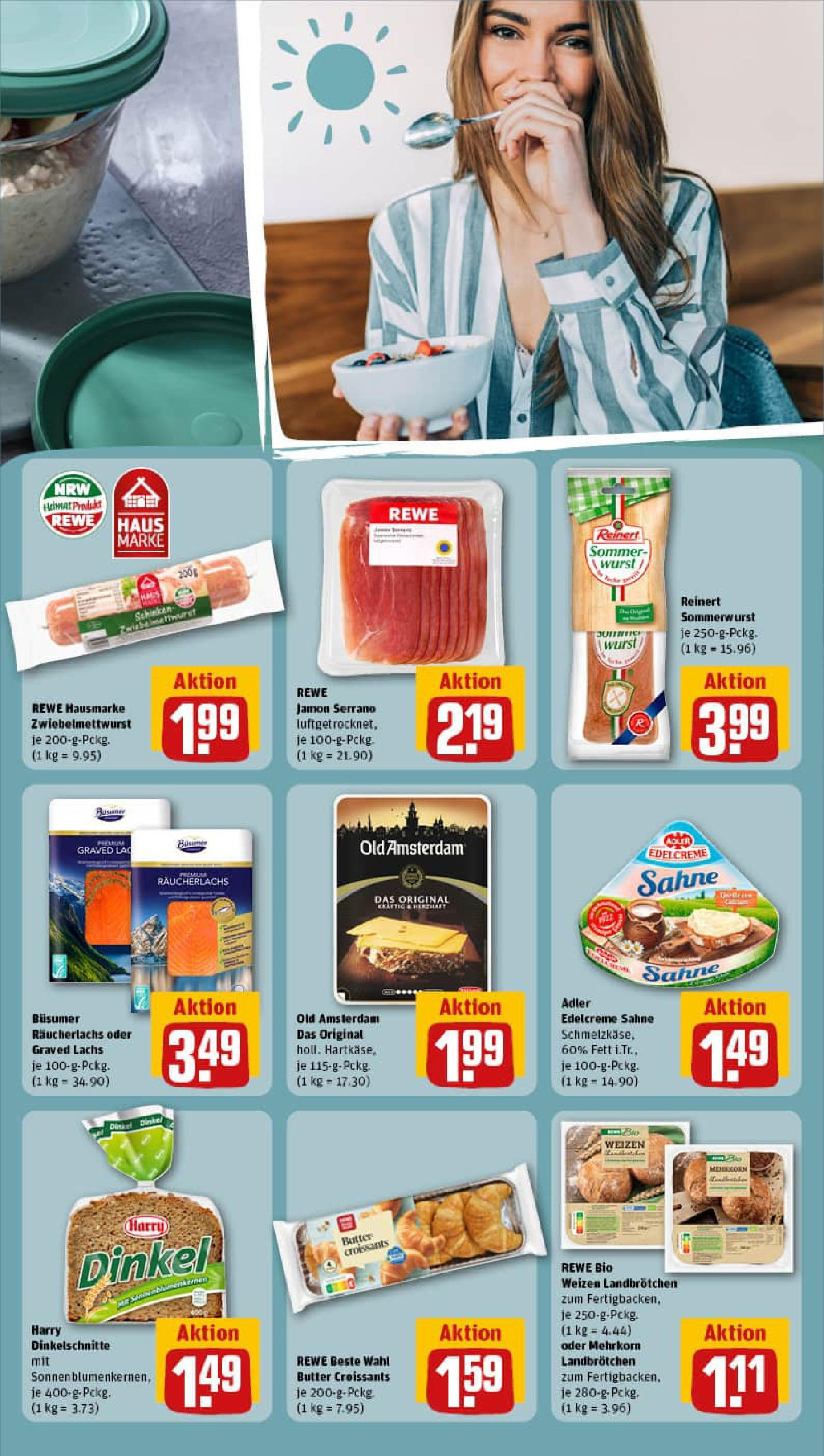 REWE Prospekt ab 17.08.2025 zum Blättern » Angebote | Seite: 17 | Produkte: Lachs, Räucherlachs, Wurst, Sahne