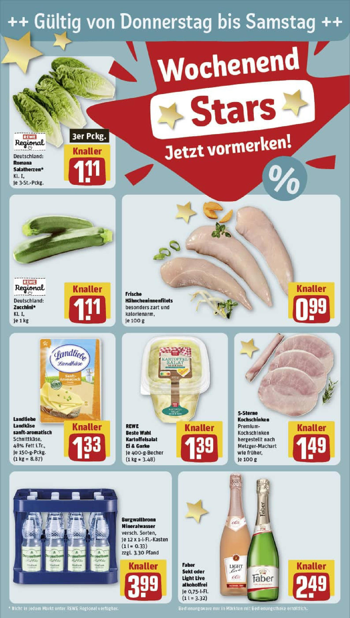 REWE Prospekt ab 17.08.2025 zum Blättern » Angebote | Seite: 27 | Produkte: Käse, Mineralwasser, Zucchini, Salat