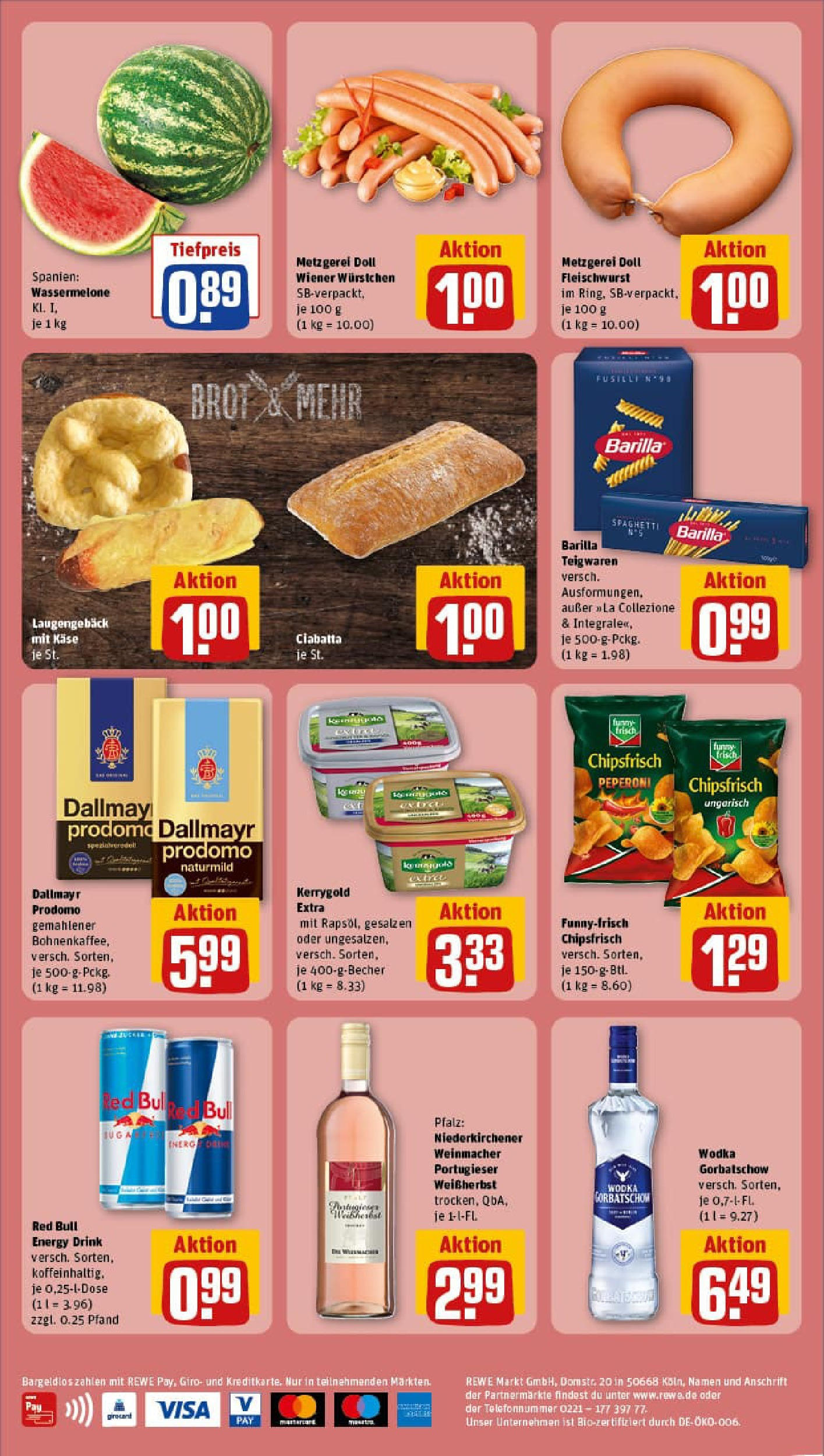REWE Prospekt ab 17.08.2025 zum Blättern » Angebote | Seite: 2 | Produkte: Energy, Barilla, Wassermelone, Wodka gorbatschow REWE Prospekt ab 17.08.2025 zum Blättern » Angebote | Seite: 2 | Produkte: Energy, Barilla, Wassermelone, Wodka gorbatschow