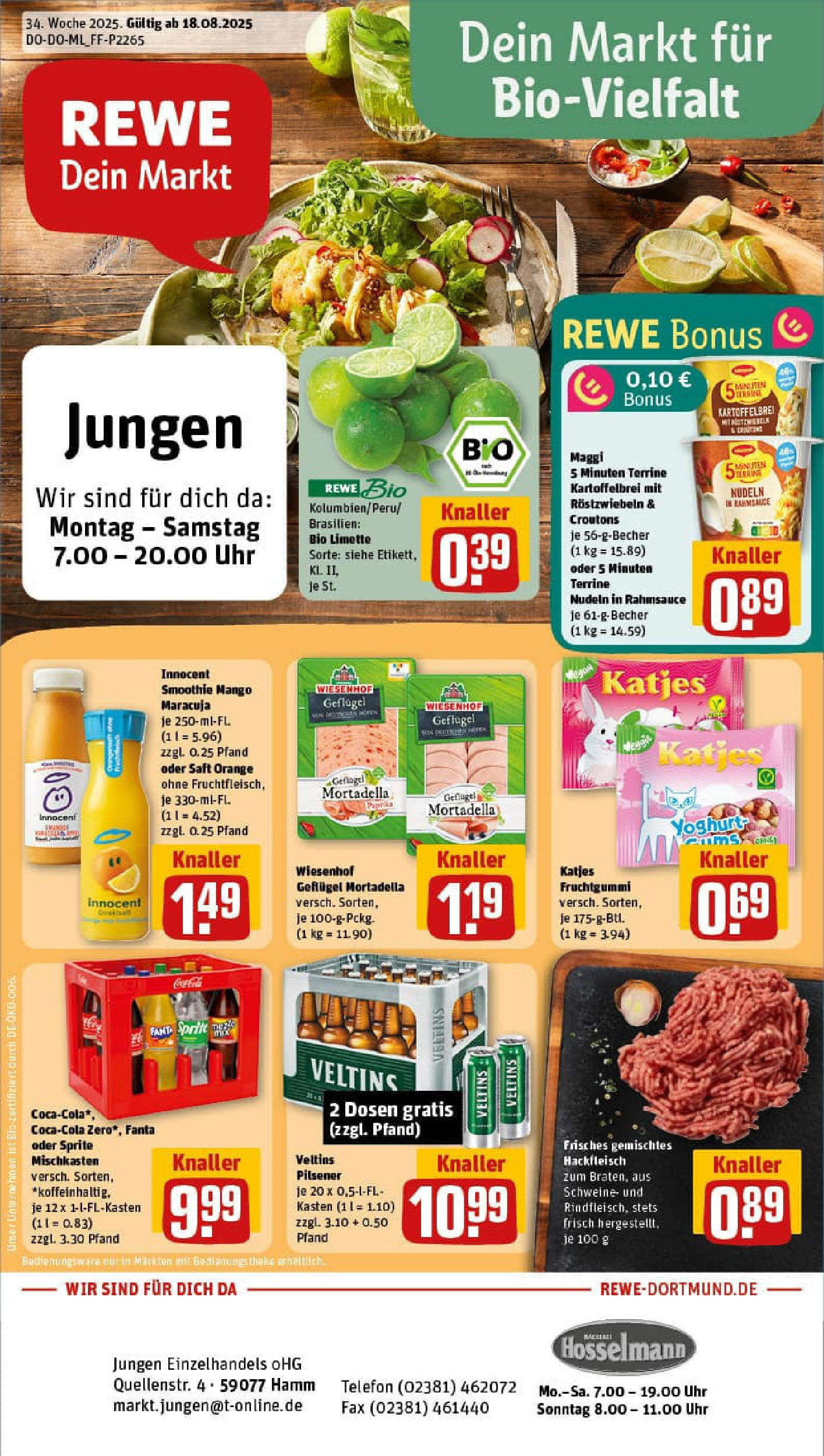 REWE Prospekt ab 17.08.2025 zum Blättern » Angebote | Seite: 1 | Produkte: Fanta, Maggi, Mango, Telefon