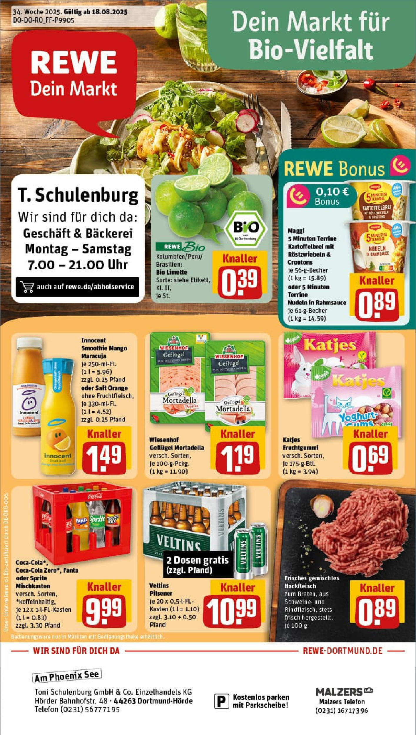 REWE Prospekt ab 17.08.2025 zum Blättern » Angebote | Seite: 1 | Produkte: Maggi, Saft, Telefon, Uhr